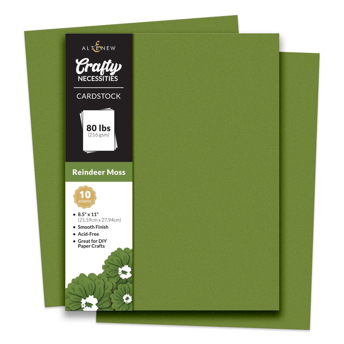 Premium Reindeer Moss Cardstock for DIY Crafts - 10 Sheets Set - Perfect for Scrapbooking, Greeting Cards, and Home Decor Projects