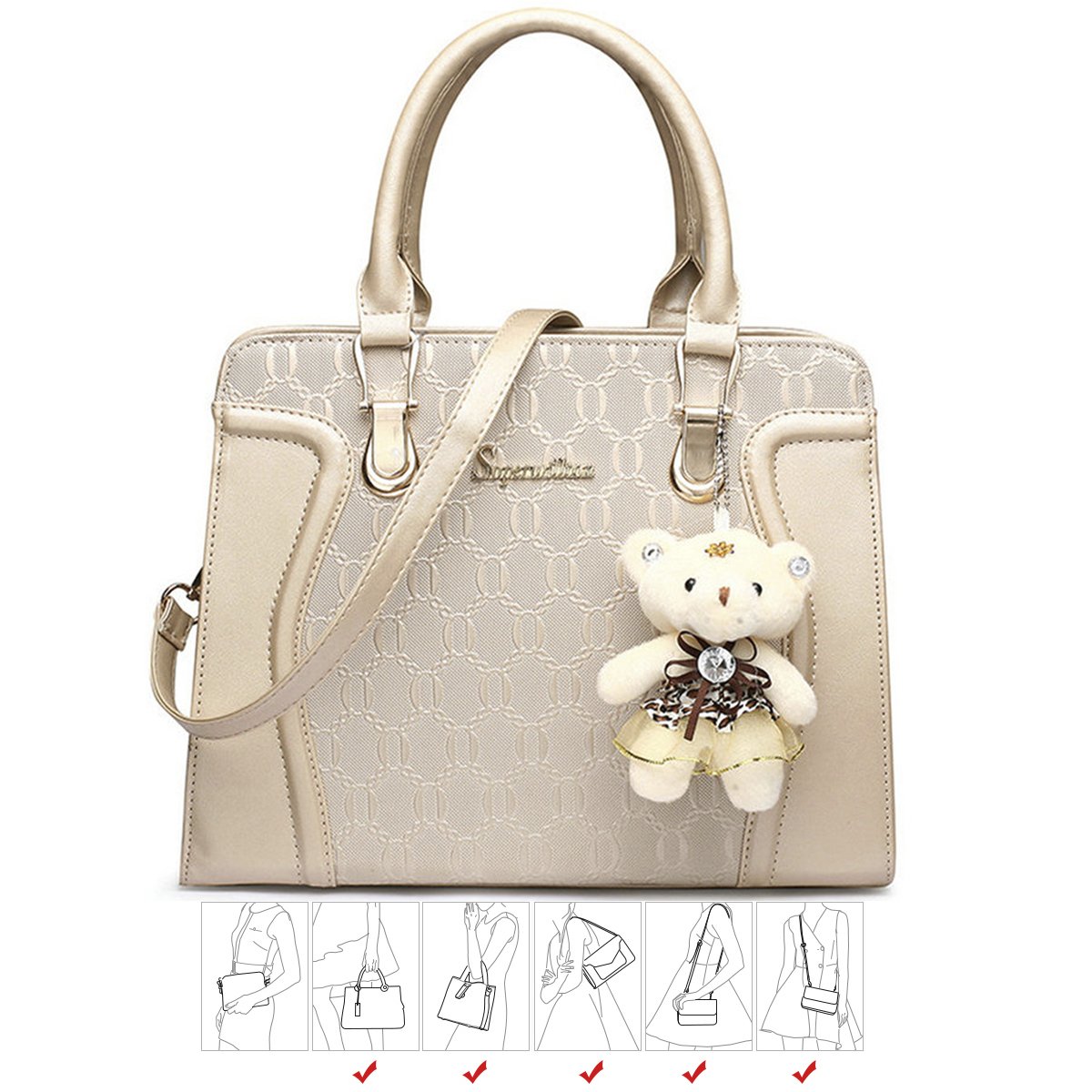 Stylish Women's Tote Bag Set - 4 Piece Fashion Handbags with Shoulder Strap & Top Handle for Work, Travel & Daily Use