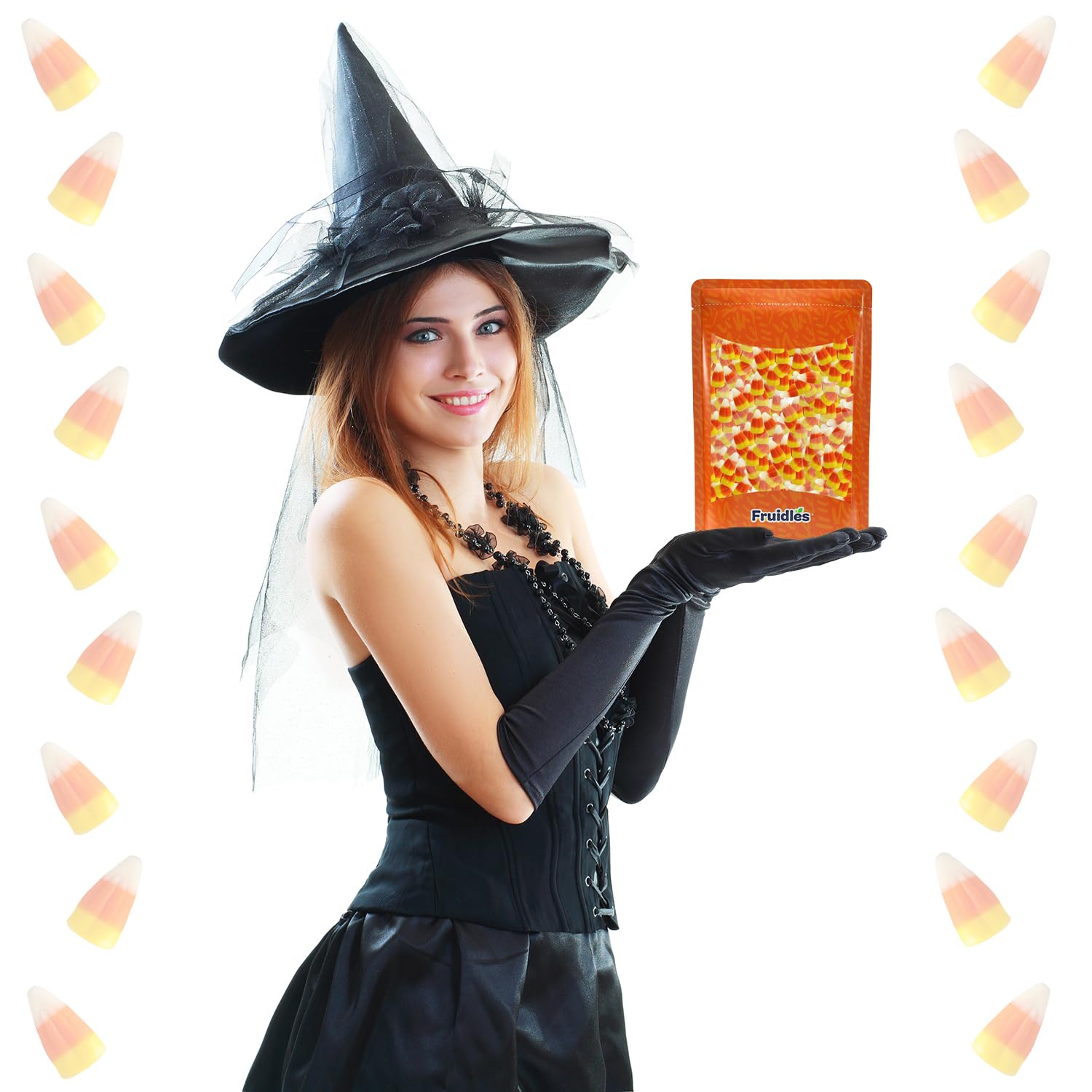 Fruidles Halloween Candy Corn - Classic Gluten-Free Holiday Treats, 1oz Individual Bags (8-Pack) - Perfect for Trick-or-Treating, Party Favors & Festive Snacking