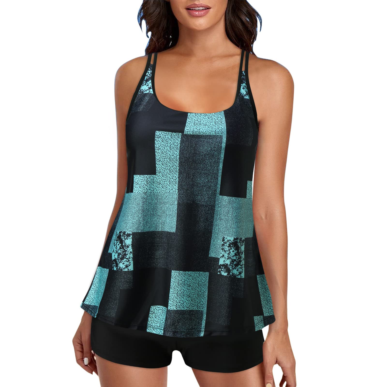 Vintage Push Up Padded One Piece Swimsuits for Women - Tummy Control Tankini Bathing Suit Plus Size Swimwear | Beach, Pool & Summer Vacation Wear