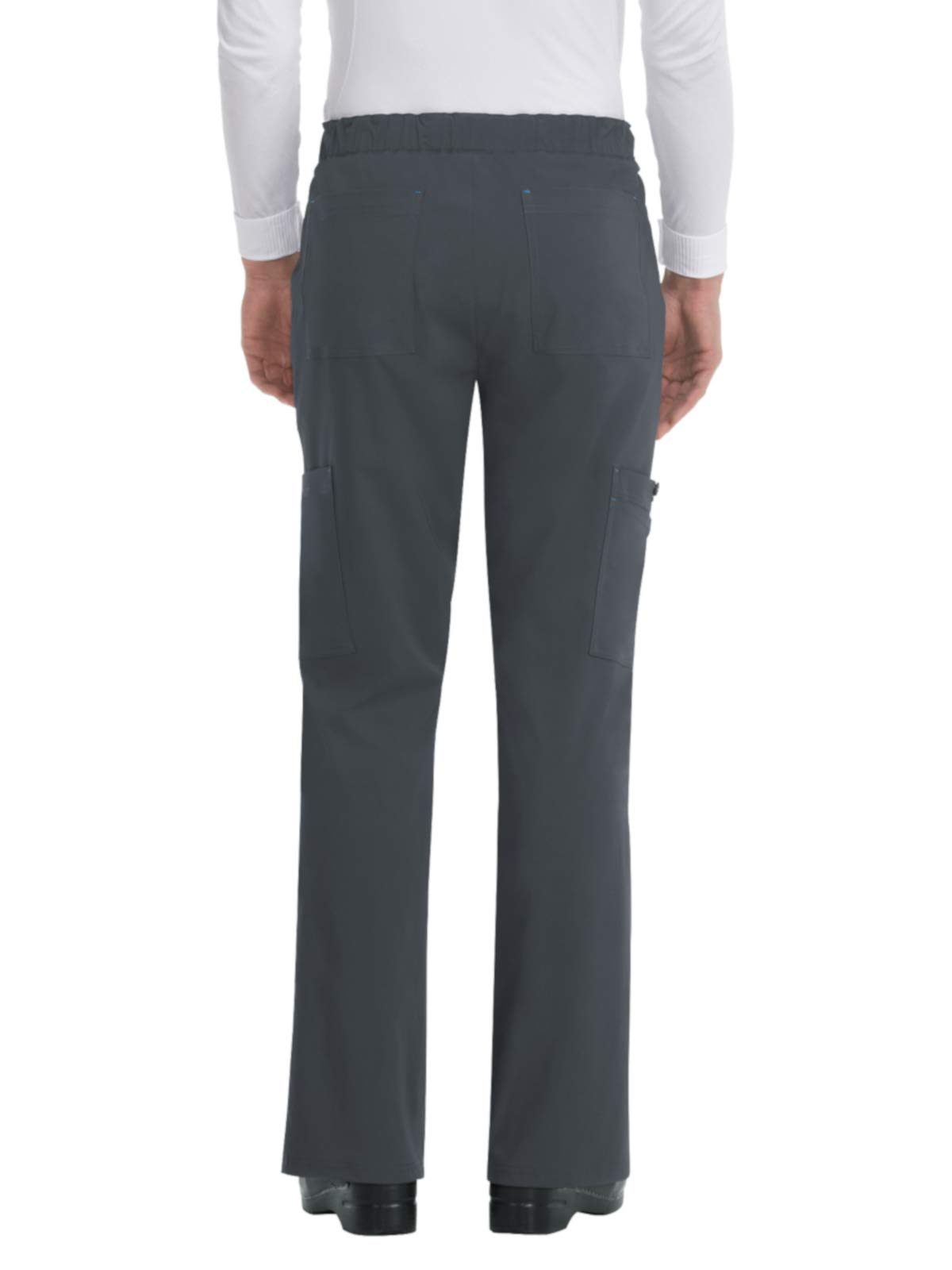 KOI Basics Men's 605 Luke Stretch Comfort Pants - Charcoal Gray, Small Tall Size - Perfect for Work, Travel & Casual Wear