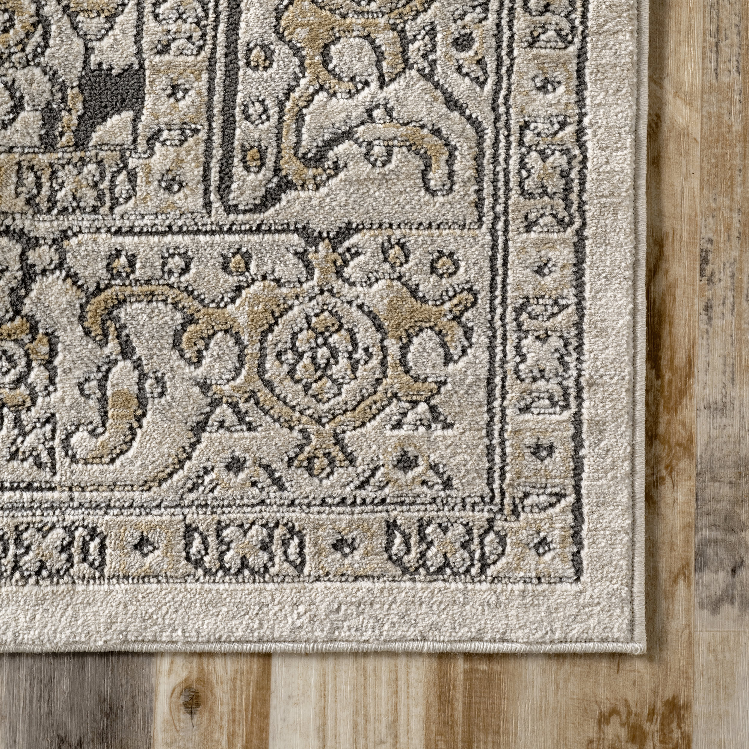 Elegant Beige Bordered Medallion Rug - Perfect for Living Room, Bedroom & Home Decor