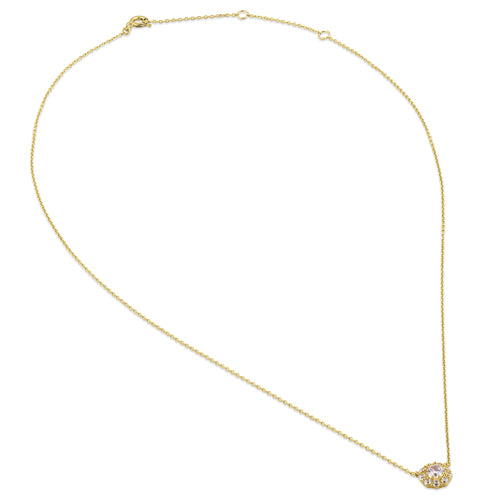 14K Solid Gold Flower Pendant Necklace with Clear Cubic Zirconia - Elegant Jewelry for Women, Perfect for Weddings, Anniversaries & Special Occasions