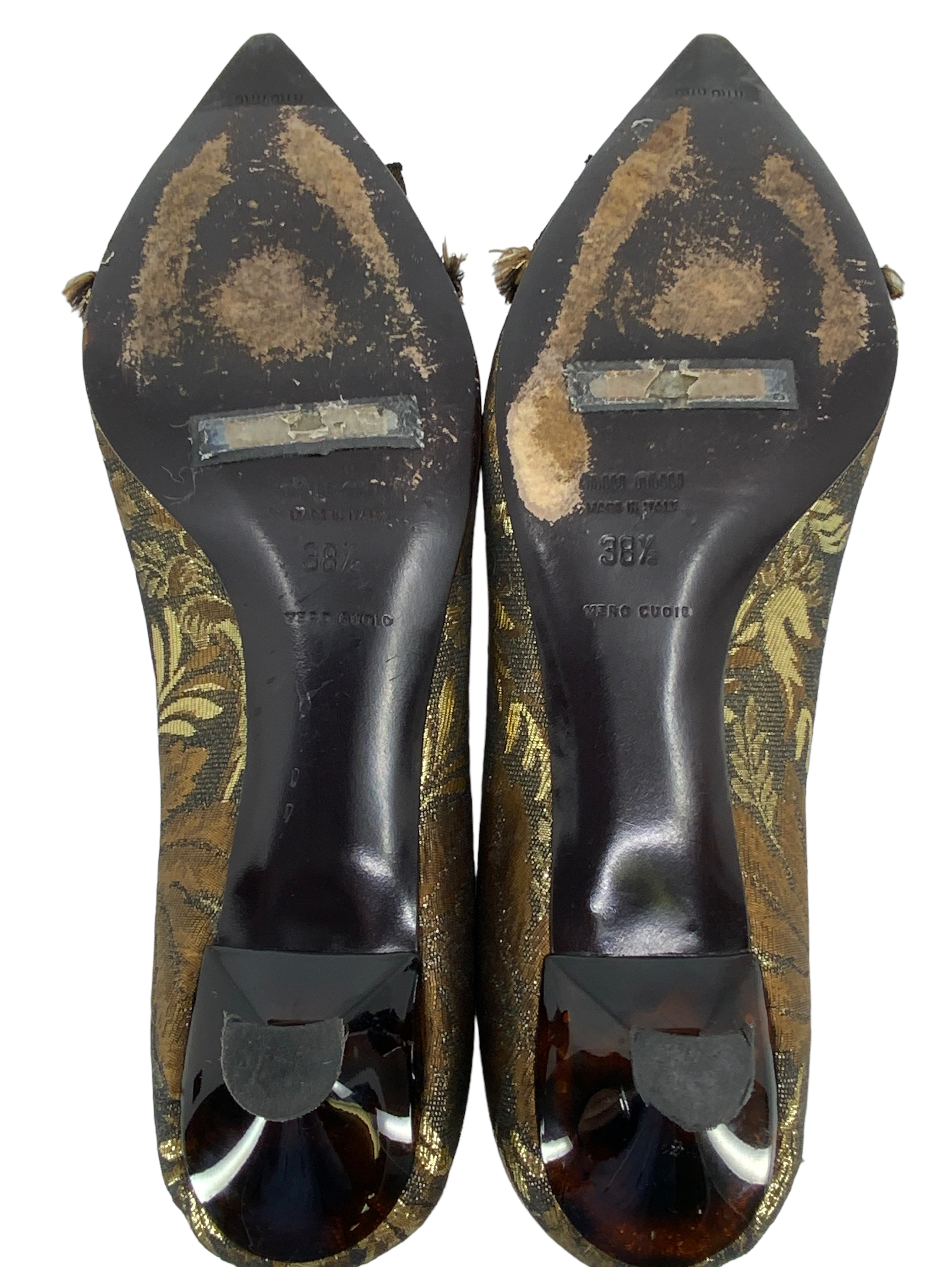 Miu Miu Jacquard Embellished Fabric Pumps Women's Shoes Size 8.5 - Elegant Heels for Parties, Weddings & Special Occasions