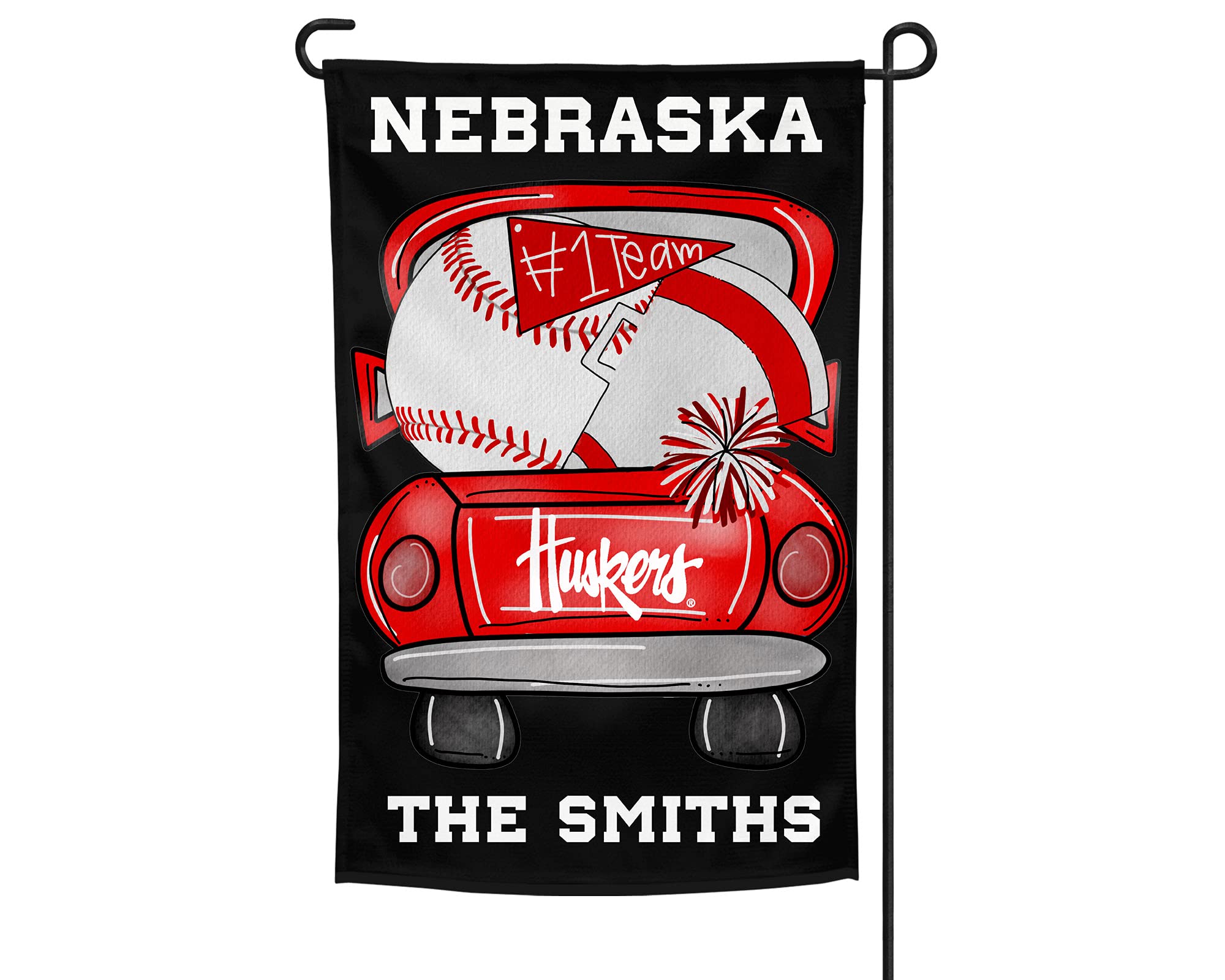 Nebraska Cornhuskers Personalized Garden Flag - Custom Huskers Yard Banner for Football Tailgates, Home Decor & Outdoor Fan Display