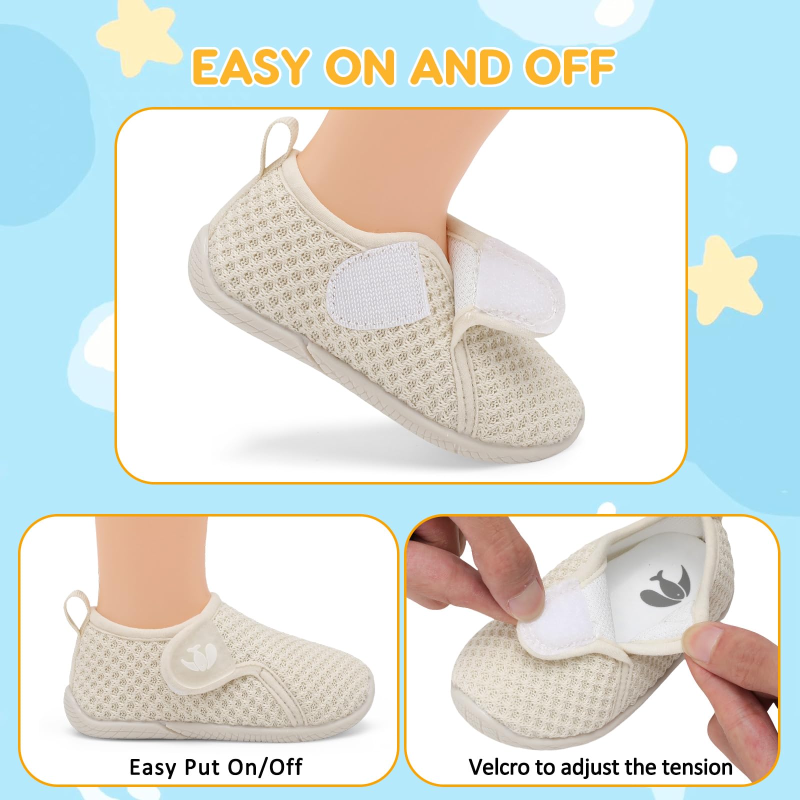 FEETCITY Toddler Walking Shoes - Slip On Sneakers for Boys & Girls, Kids Sports Shoes, Lightweight Barefoot Design for School & Play - Perfect for Indoor & Outdoor Activities