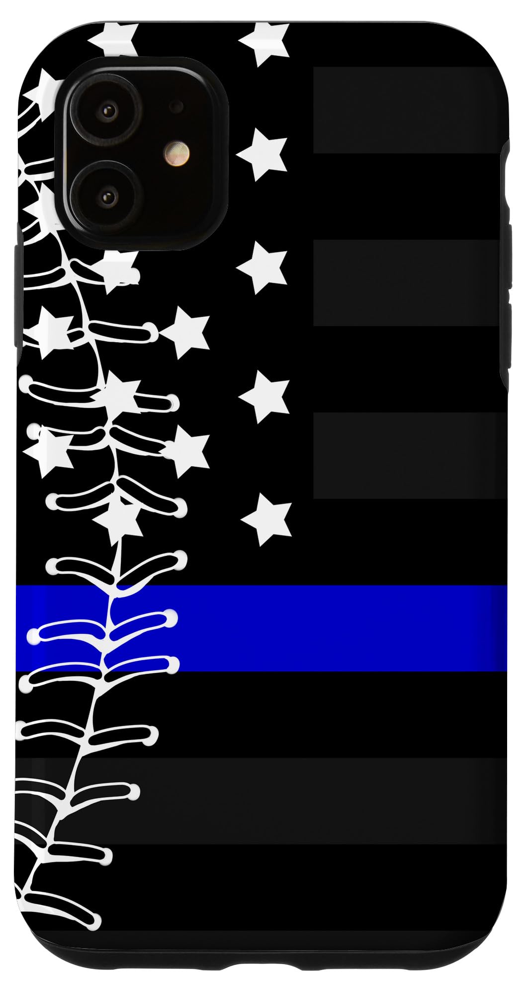 iPhone 11 Case - Thin Blue Line American Flag Police Officer Gift - Durable Protective Cover for Law Enforcement, First Responders & Supporters - Perfect for Duty, Everyday Use & Showing Patriotism