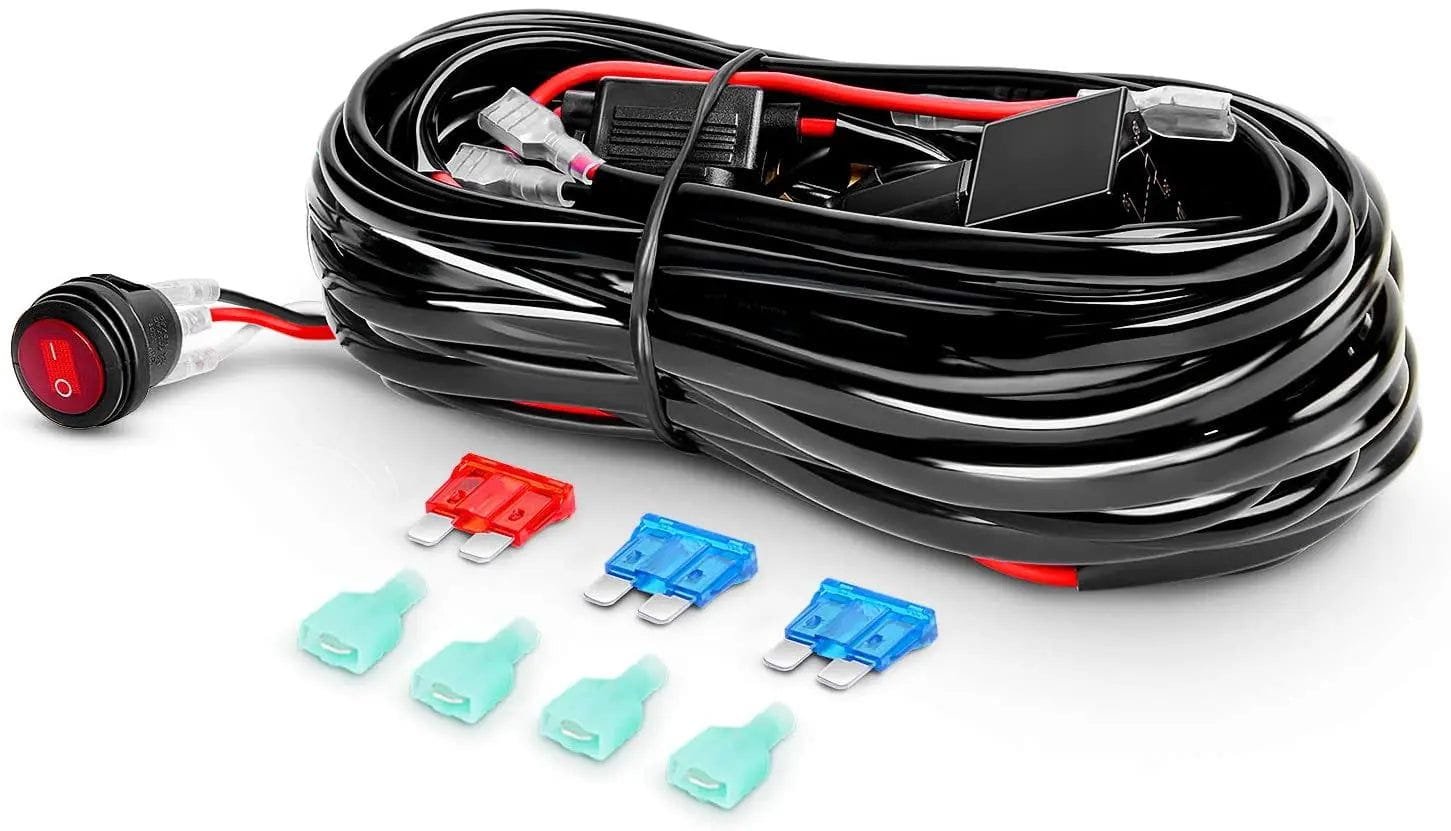 12 Inch 72W Double Row LED Light Bar - Spot Flood Combo with 12FT Wire & 3Pin Switch - Perfect for Off-Road Trucks, ATVs, Boats, and Emergency Vehicles