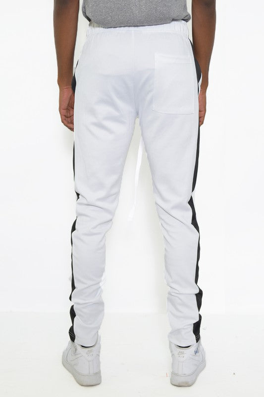 Slim Fit Single Stripe Jogger Pants for Men - Comfortable Athletic Track Pants with Elastic Waistband - Perfect for Running, Gym Workouts & Casual Wear