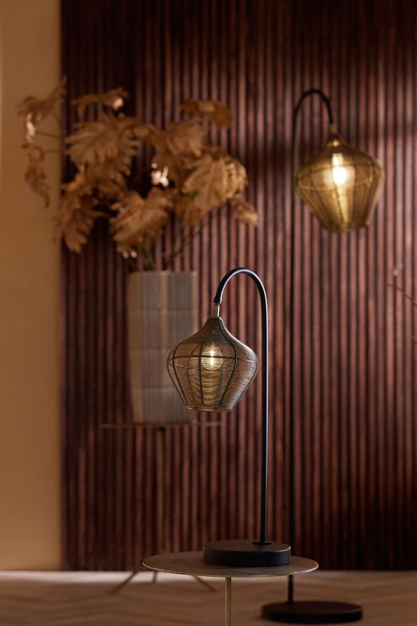 Alvaro Table Lamp - Antique Bronze & Matte Black Finish - Perfect for Bedroom, Living Room, and Office Decor
