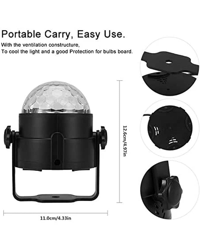 70s Disco CR Lite Mini Star Ball LED Party Light with Wire - Perfect for Dance Parties, Home Decor & Nightclub Lighting