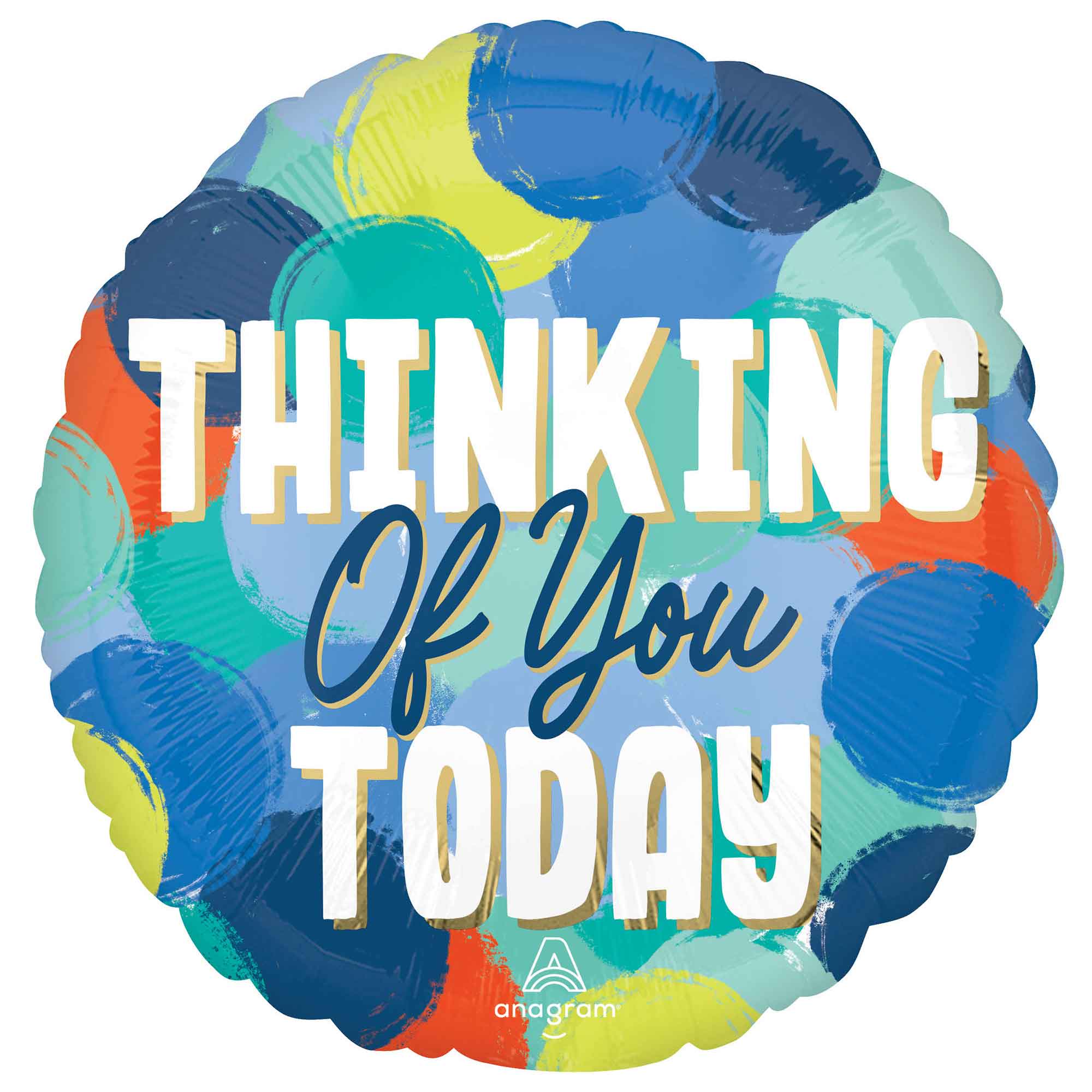 45cm Standard HX Thinking of You Today Foil Balloon - Birthday Party Decorations, Anniversary Celebration, Romantic Gift Idea