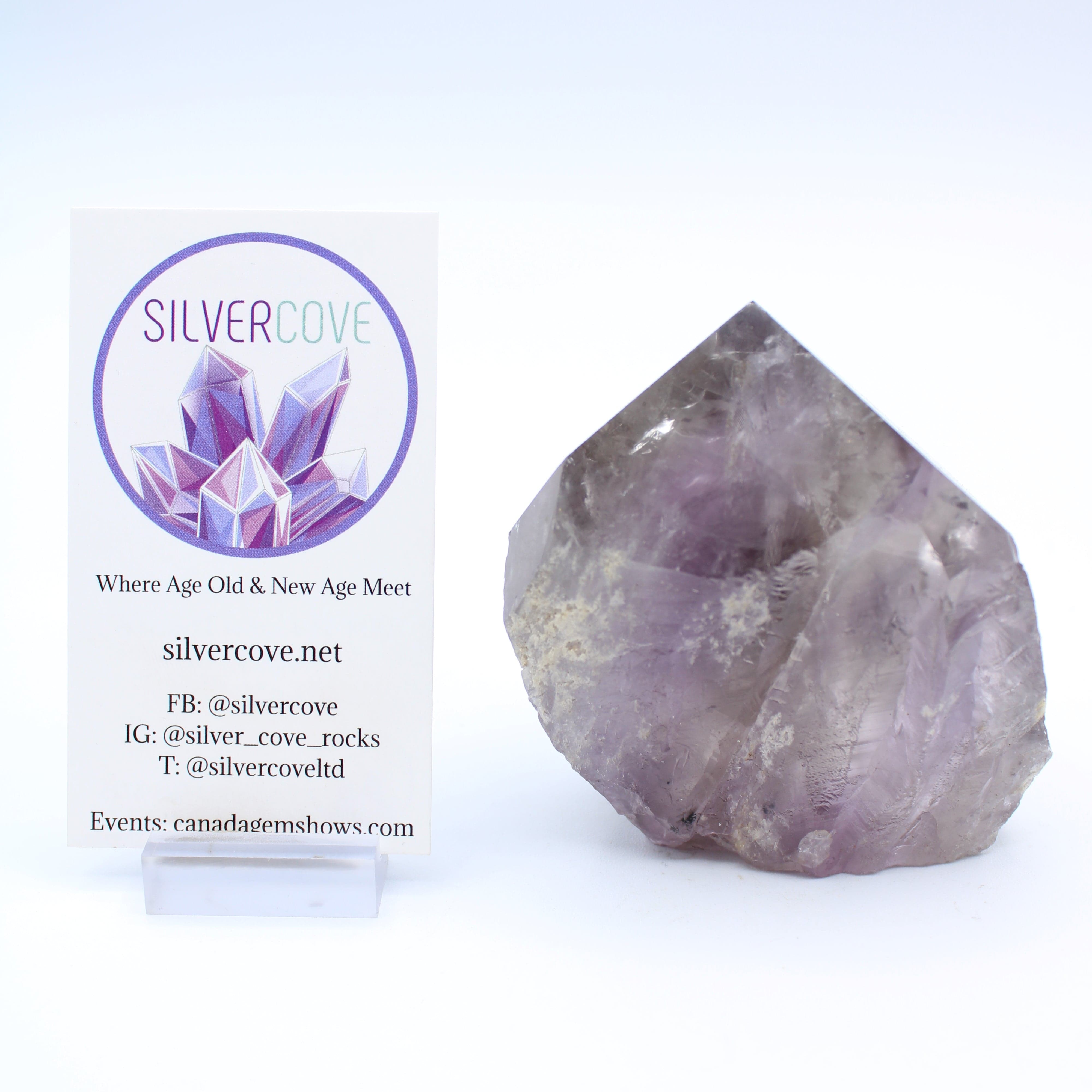 Natural Bahai Amethyst Point Crystal - Rare Collectible from Closed Mine | Healing Stone for Meditation, Home Decor & Spiritual Gifts