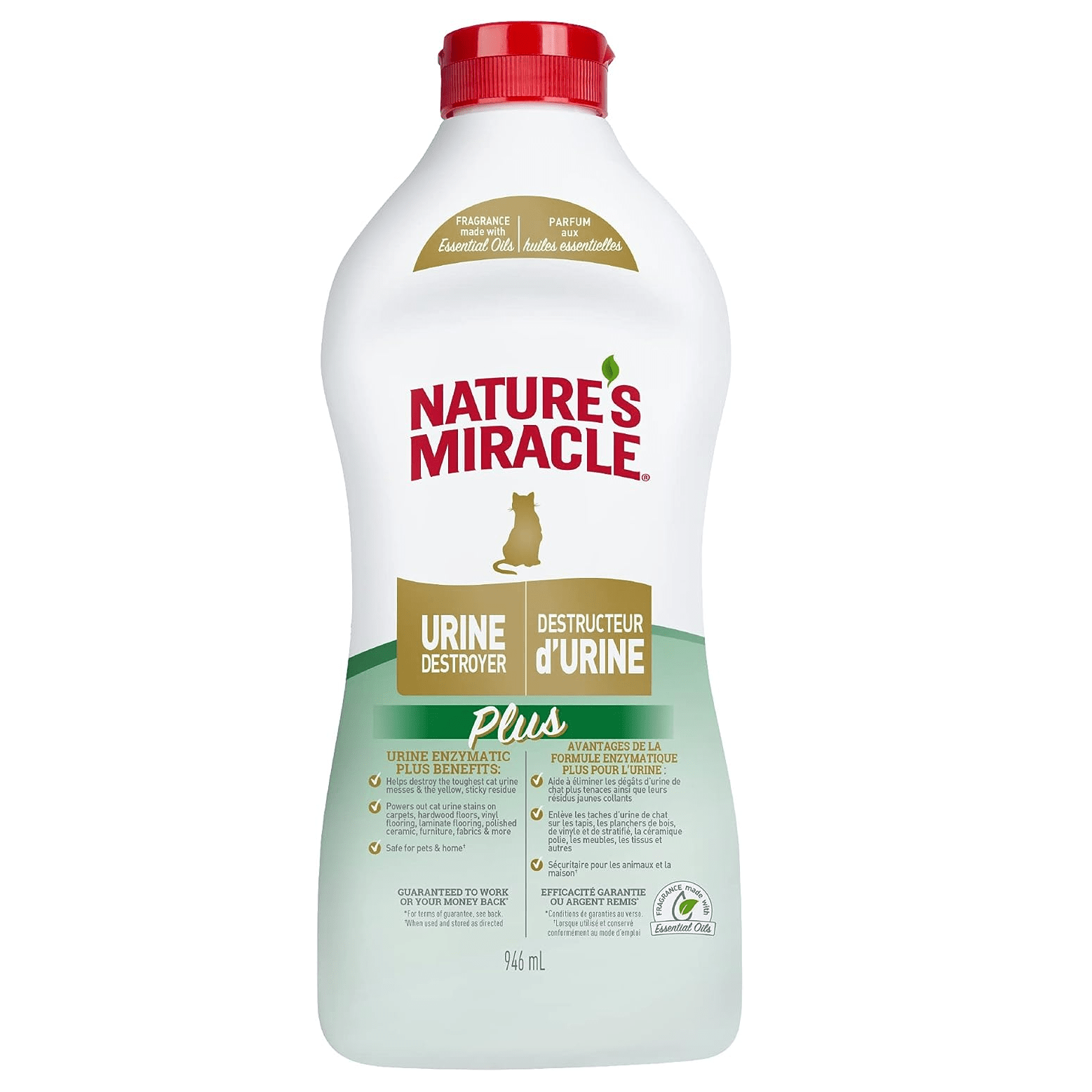 Nature's Miracle Urine Destroyer Plus for Cats - Eliminates Odors & Stains, Enzymatic Formula - Perfect for Litter Boxes, Carpets & Pet Accidents