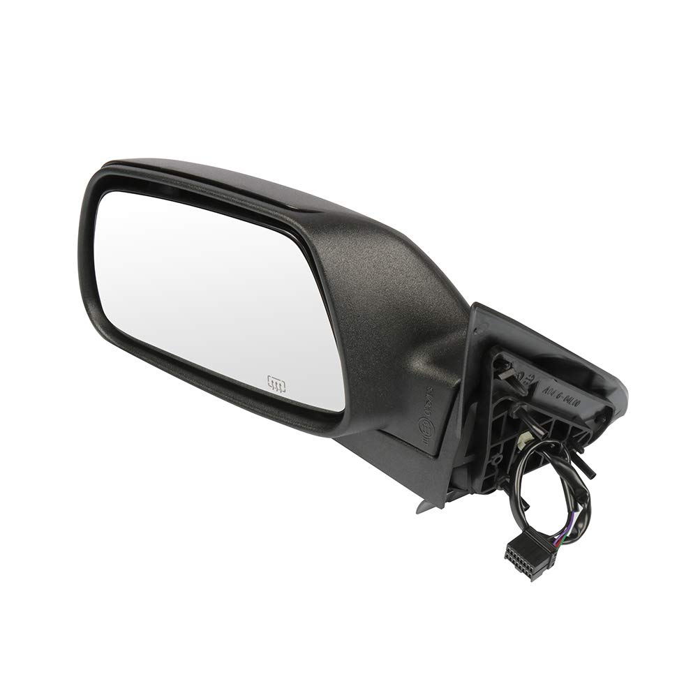 OCPTY Black Left Side Mirror Replacement for 2005-2010 Jeep Grand Cherokee - Textured Heated Manual Folding Mirror Glass - Perfect for Off-Roading, Daily Commuting & Winter Driving