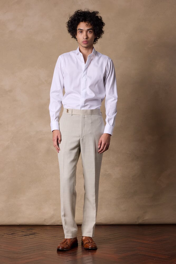 Lamarr Premium Italian Cotton Dress Shirt - White | Formal Business Attire & Office Wear for Men