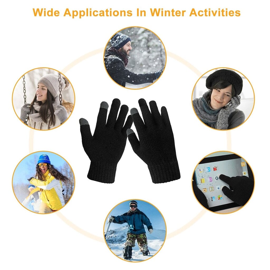 Touch Screen Winter Gloves for Men & Women - One Size Fits All - Thermal Insulated Smartphone Compatible Gloves - Perfect for Skiing, Snowboarding & Outdoor Activities