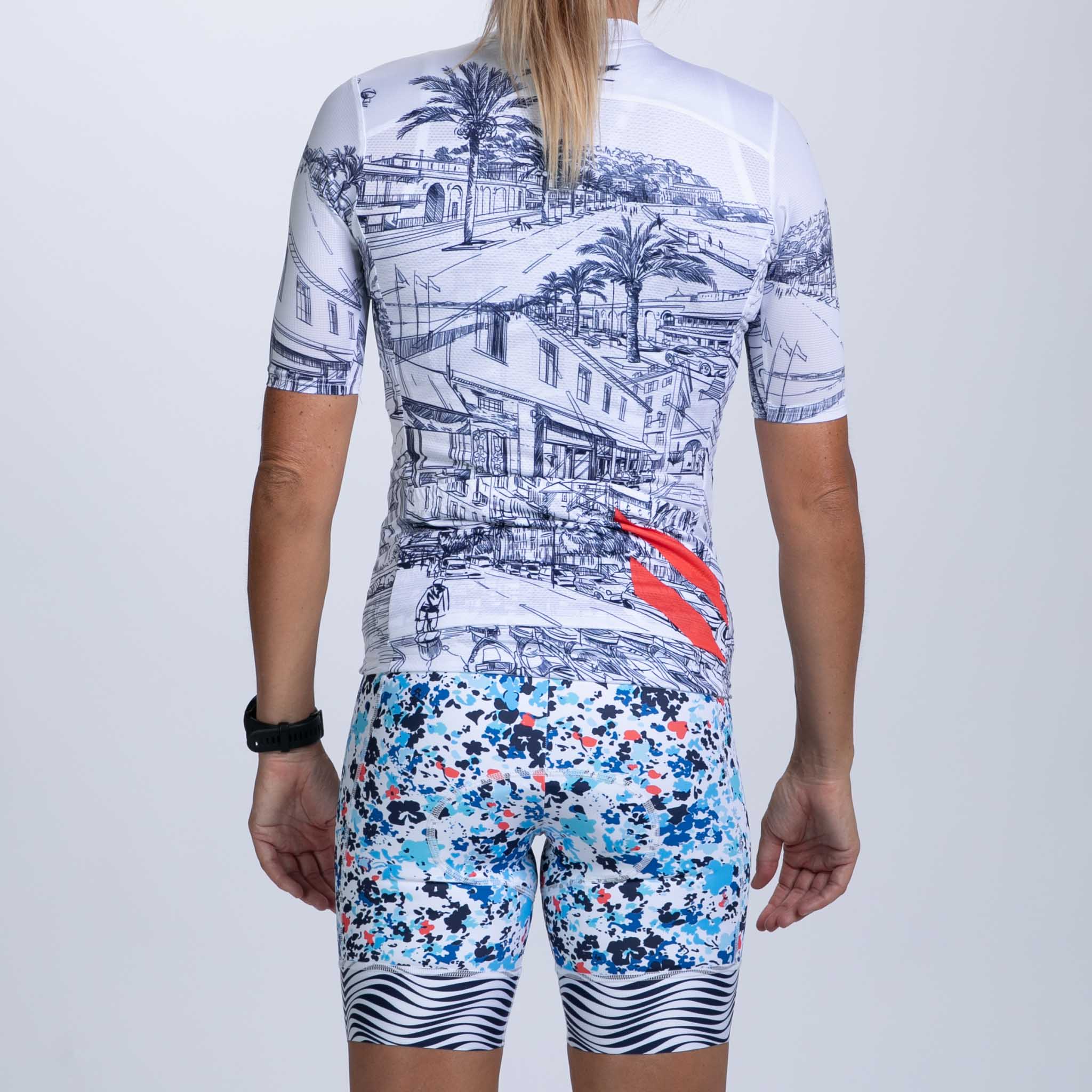 Women's High Waist Cycling Shorts - Breathable & Comfortable Workout Shorts for Biking, Running & Gym - Cote d'Azur Design - Perfect for Outdoor Sports & Fitness Activities