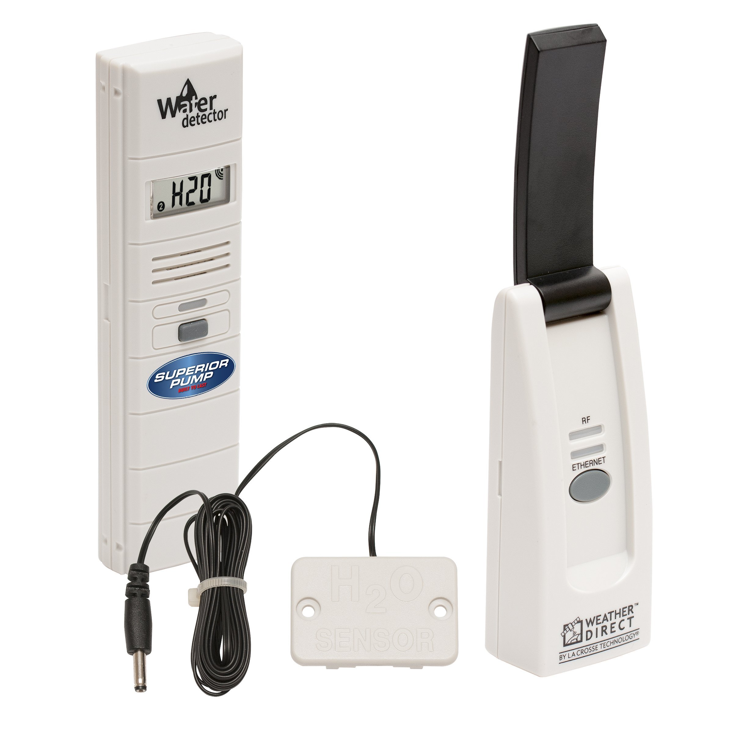 Superior Pump 92130 Wireless Water Leak Detector with Remote Alarm - Early Warning System for Basement, Bathroom & Laundry Room Flood Prevention