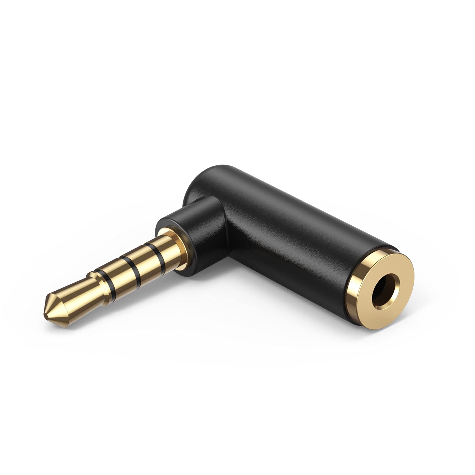 CableCreation 3.5mm Audio Adapter - TRRS Stereo Headphone Jack Male to Female Extension Cable - Compatible with iPhone, Android, Headphones, Tablets, Speakers & Gaming Controllers - Perfect for Home Theater, Office & Travel Use (Black)