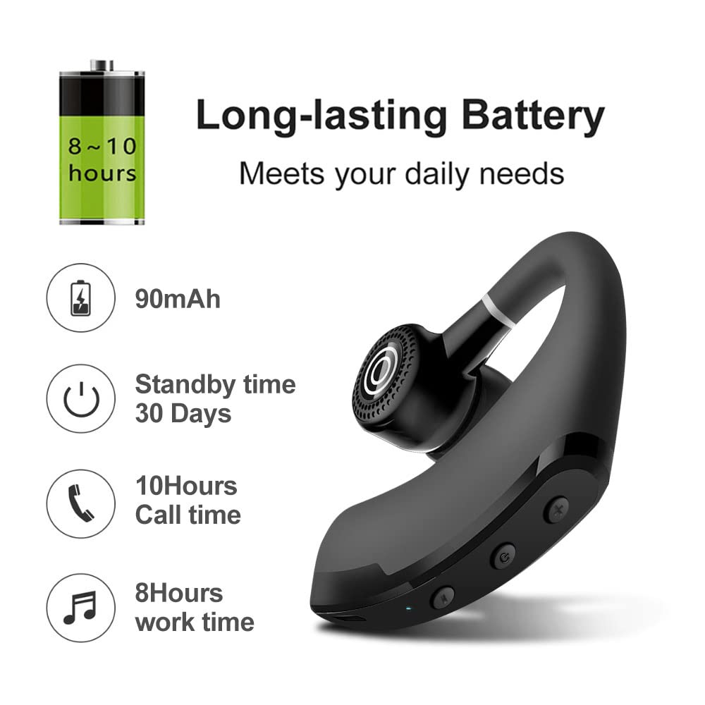 YYBarbAnn Wireless Earbuds - Bluetooth 5.0 Mono Headset with 25H Talk Time, HD Microphone & CVC8.0 Noise Cancellation, 270° Rotatable for Comfortable Fit - Perfect for Work, Driving, Gym & Outdoor Activities