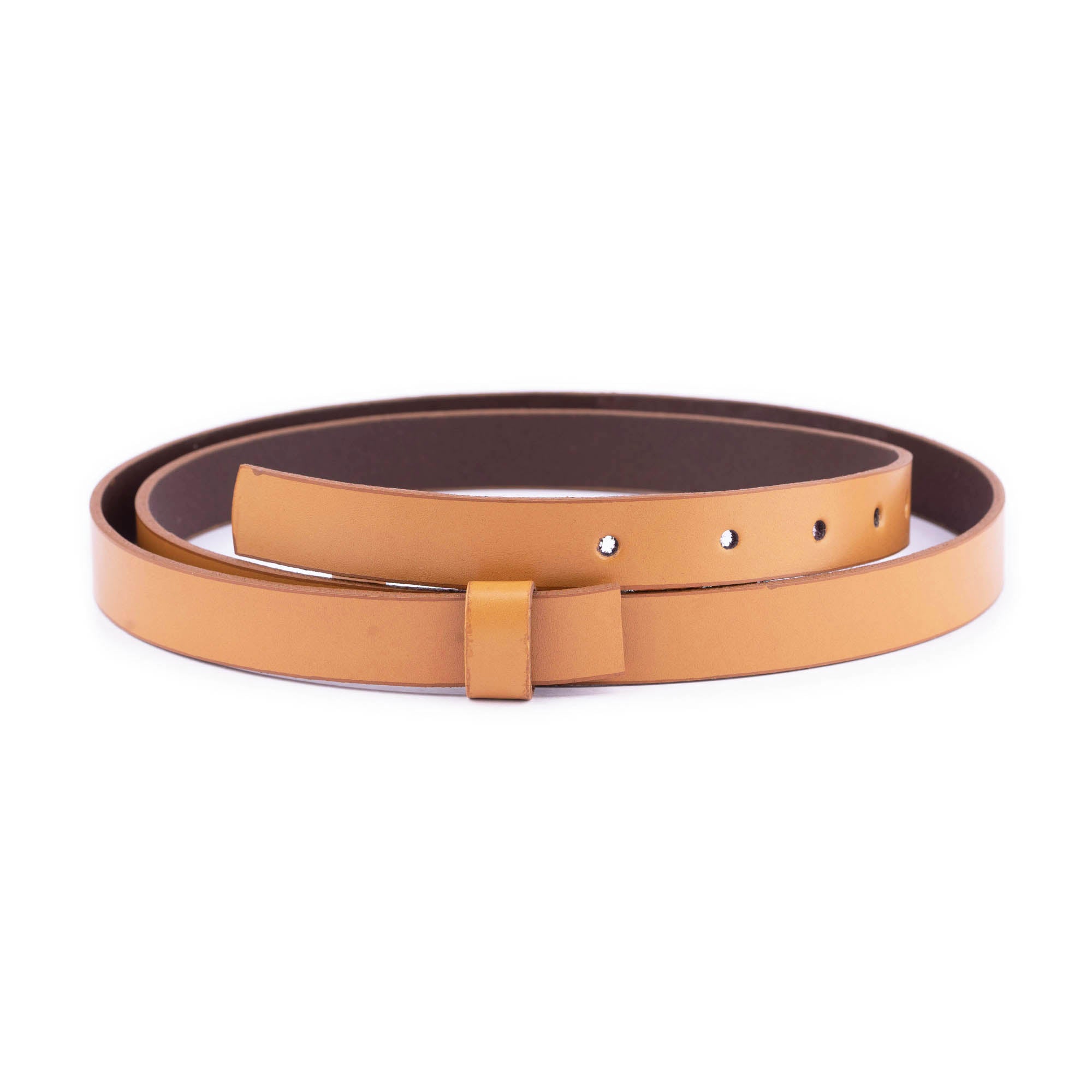 Mustard Brown 1.5cm Genuine Leather Replacement Belt Strap for Loewe Buckles - Women's Fashion Accessory for Jeans, Dresses & Casual Outfits