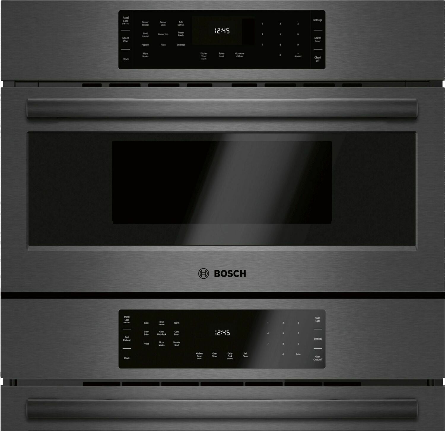 Bosch 800 Series HBL8743UC 30-Inch Stainless Steel Combination Wall Oven - Black | Built-In Microwave & Convection Oven Combo for Modern Kitchens | Perfect for Baking, Roasting & Quick Meals
