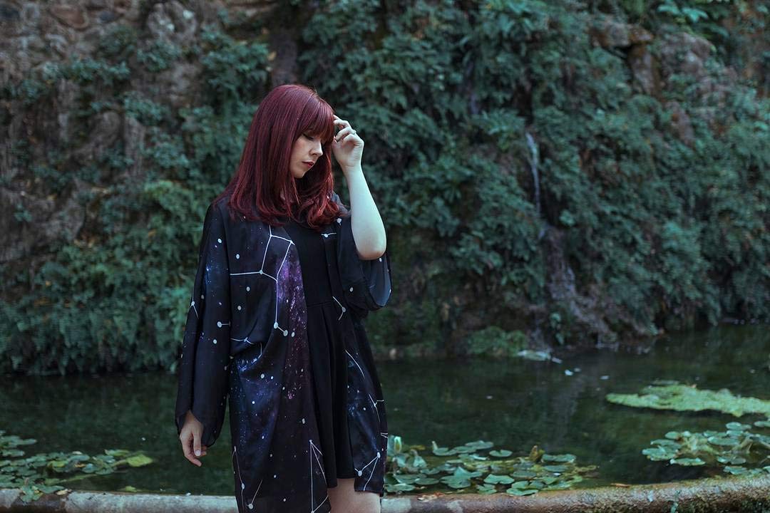 Dark Galaxy Halloween Kimono Jacket - Asian Japanese Korean Fashion Robe with Constellation Print | Perfect for Cosplay, Halloween Costumes, and Themed Parties