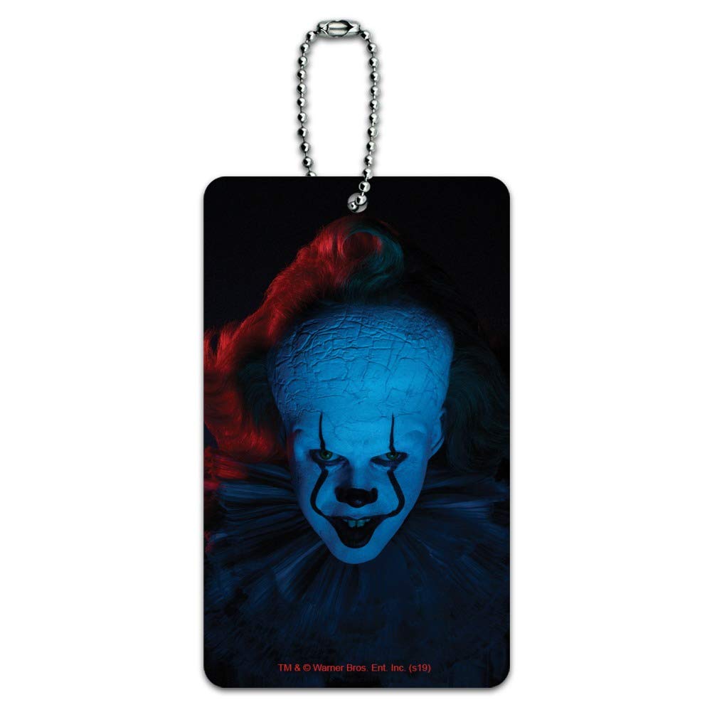 IT Chapter 2 Pennywise The Clown Blue Luggage Tag - Horror Movie Inspired Suitcase ID Card for Carry-On Bags - Perfect for Halloween Travel & Stephen King Fans