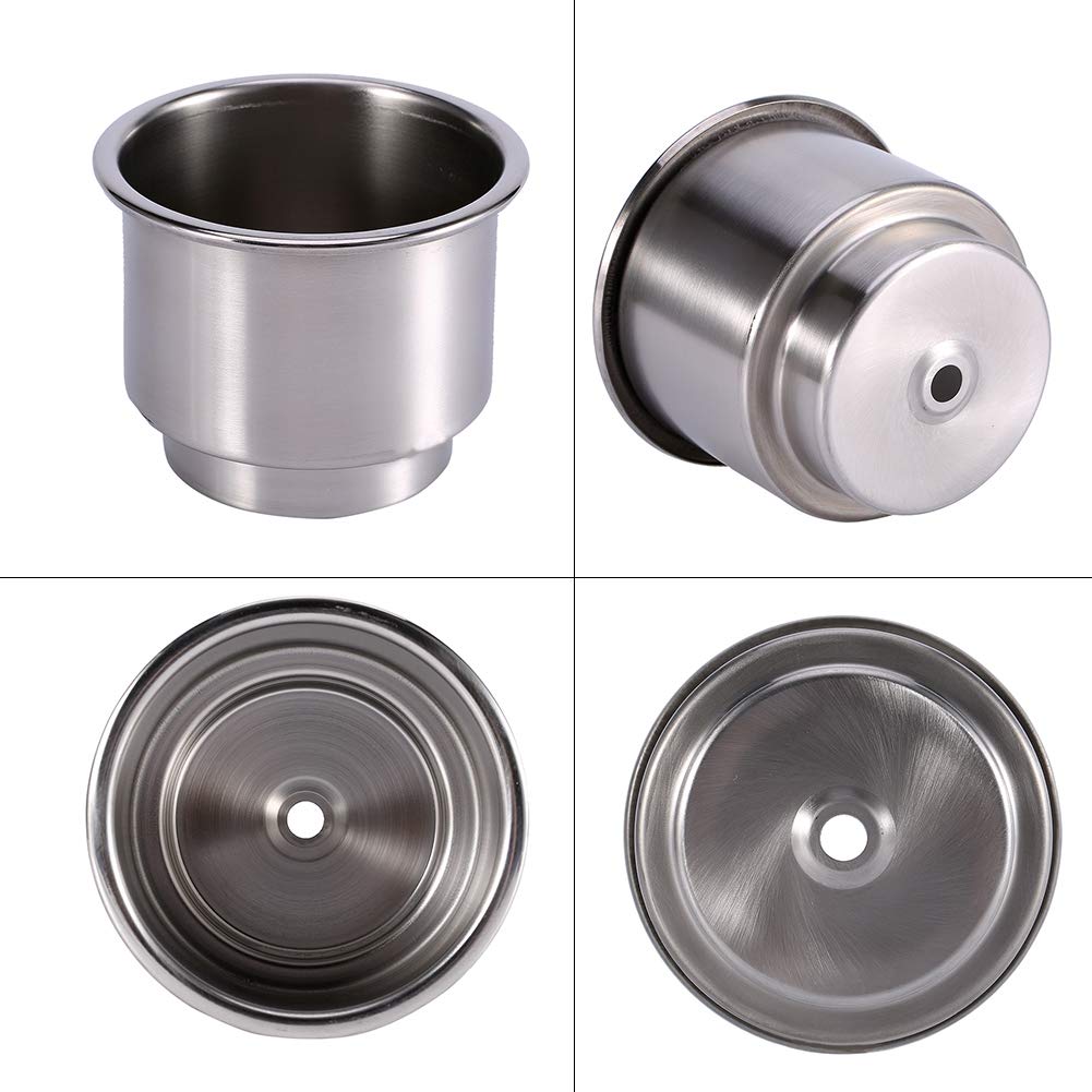 Premium Stainless Steel Cup Holder Inserts for Cars, Boats & RVs - 2-Pack Durable Drink Holders - Marine-Grade Beverage Holder Replacement for Auto, Boat & Camping Use - Perfect for Road Trips, Fishing & Outdoor Adventures