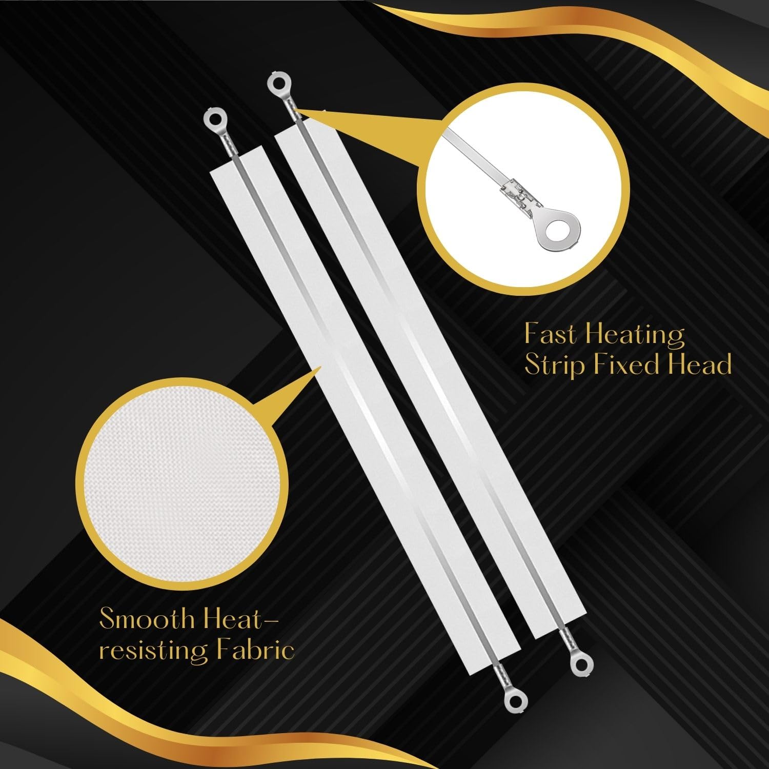 Flexzion 600W 12-inch Impulse Sealer Replacement Kit - PTFE Tape, Heat Seal Strips & Heating Elements (10-Pack) - Perfect for Food Packaging, Plastic Bag Sealing & Industrial Use