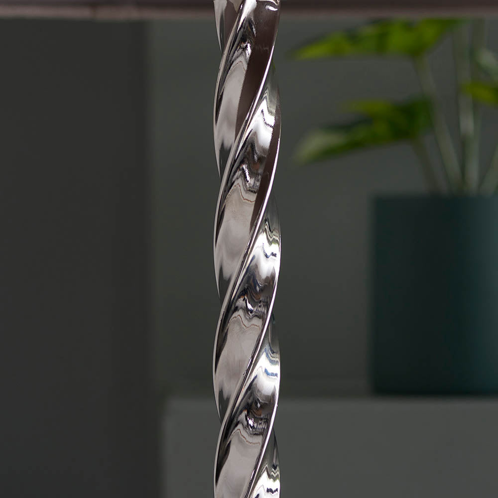 Altair & Chatsworth Floor Lamp - Polished Nickel Finish with E27 Socket - Perfect for Living Room, Bedroom, or Office Lighting
