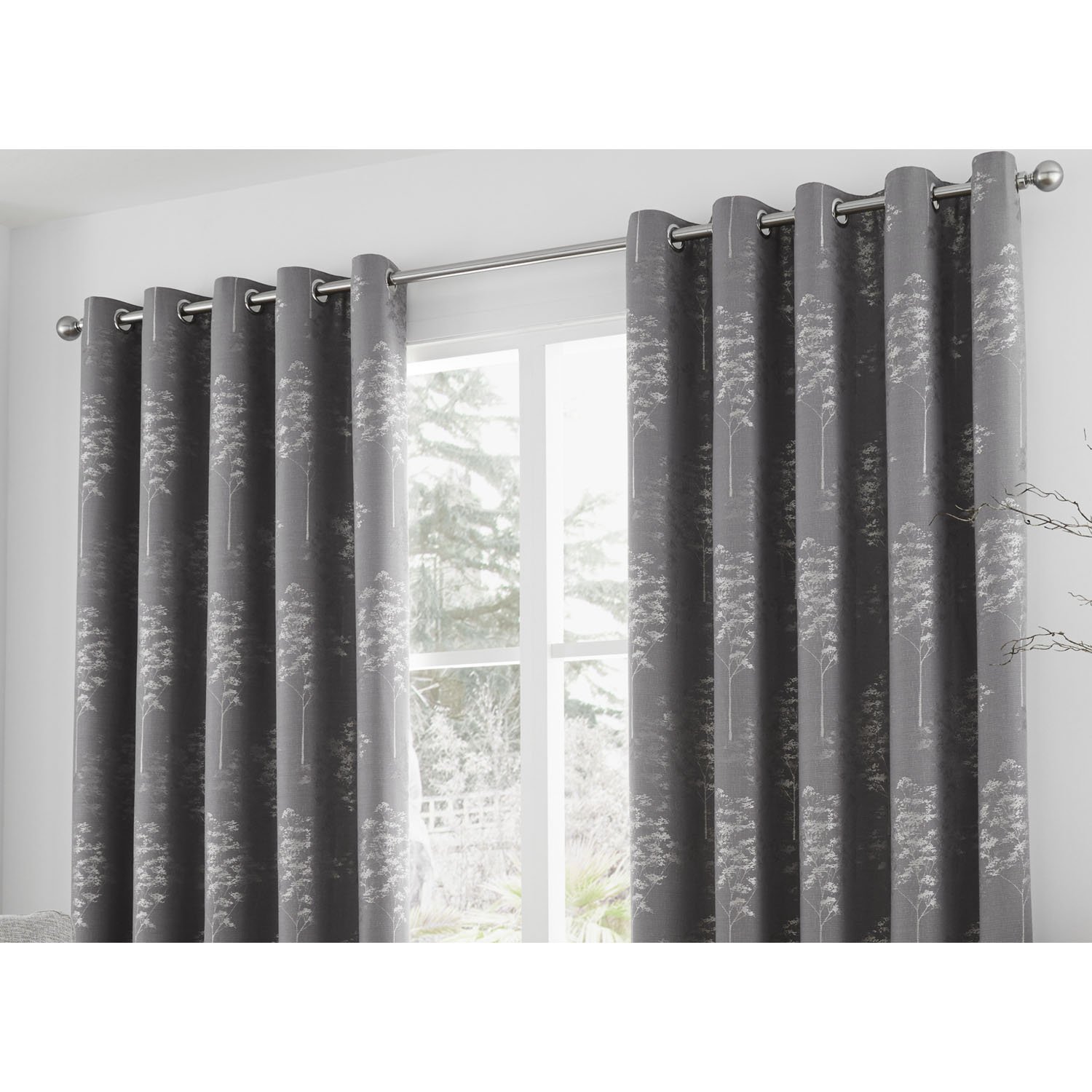 Elmwood Trees Blackout Curtains with Fully Lined Eyelet Grommet Top - 66
