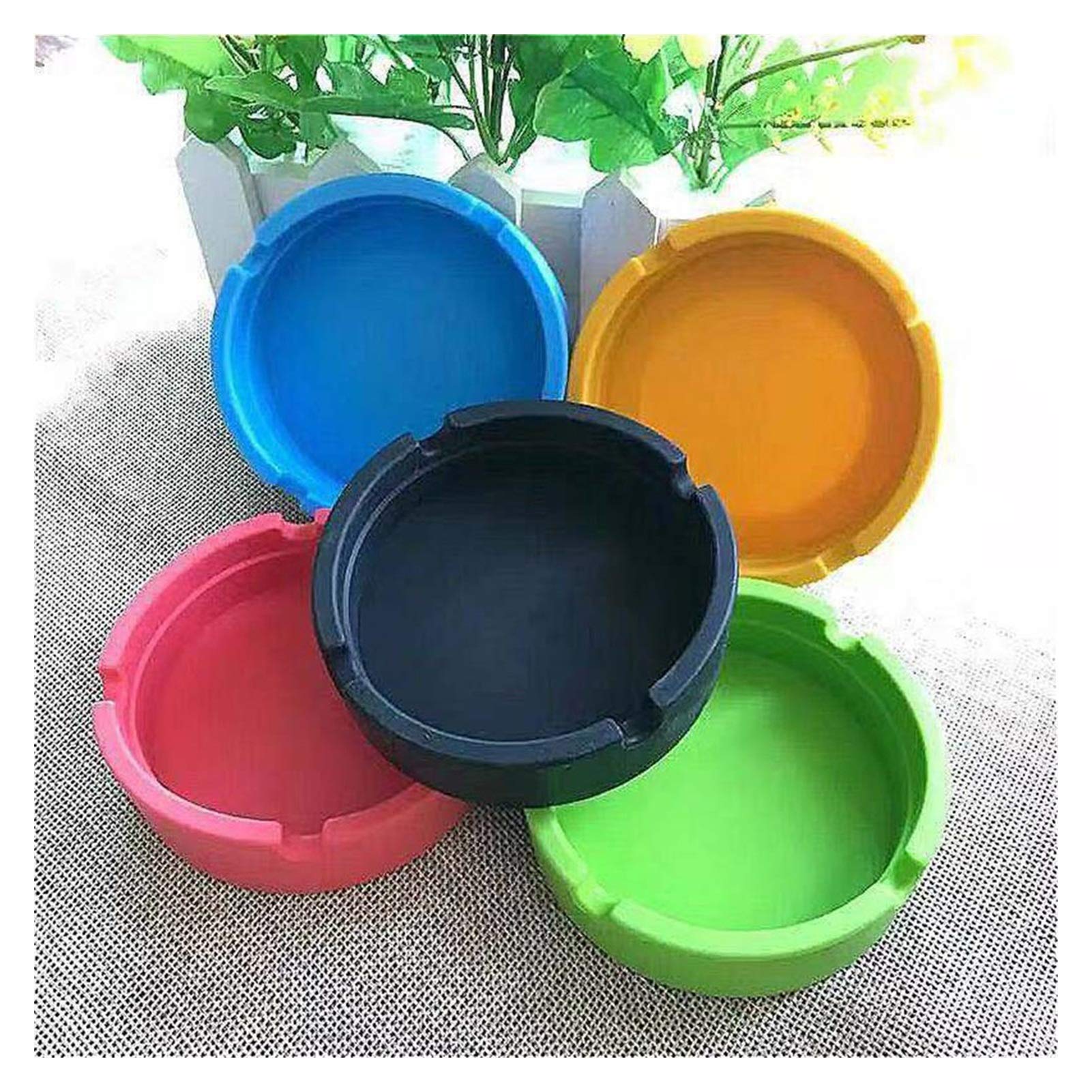 Heat-Resistant Silicone Ashtray - Soft Round Cigarette Holder & Ash Tray Plate (Blue) for Indoor/Outdoor Smoking Areas, Patio, and Travel Use