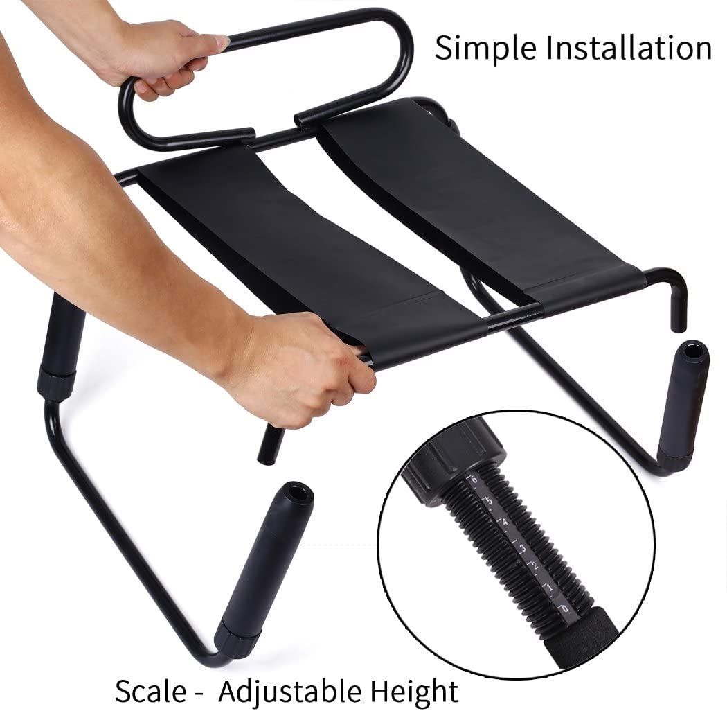 Adjustable Sex Stool - Multifunctional Weightless Sex Chair for Couples & Women, Bounce Support with Handles (Black) - Perfect for Bedroom, Spice Up Intimacy & Enhance Pleasure
