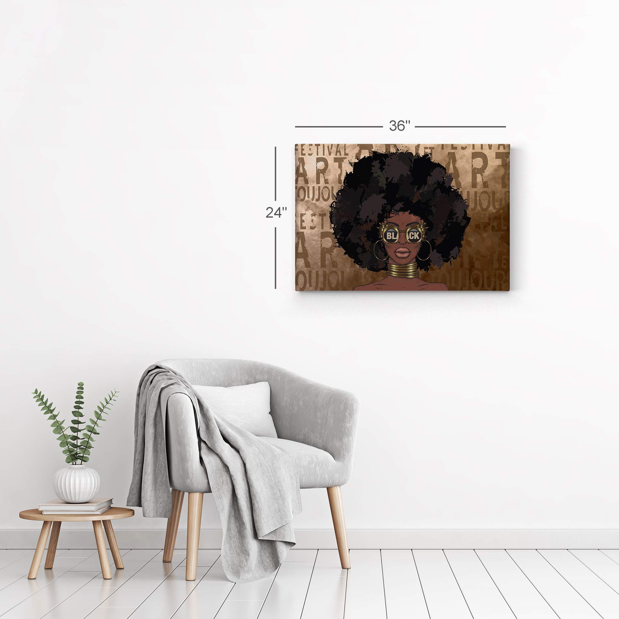 African American Wall Art Canvas Prints - Black Art Decor, Pop Art & African Pictures for Home & Office - 15x22 Inches - Perfect for Living Room, Bedroom & Office Decor