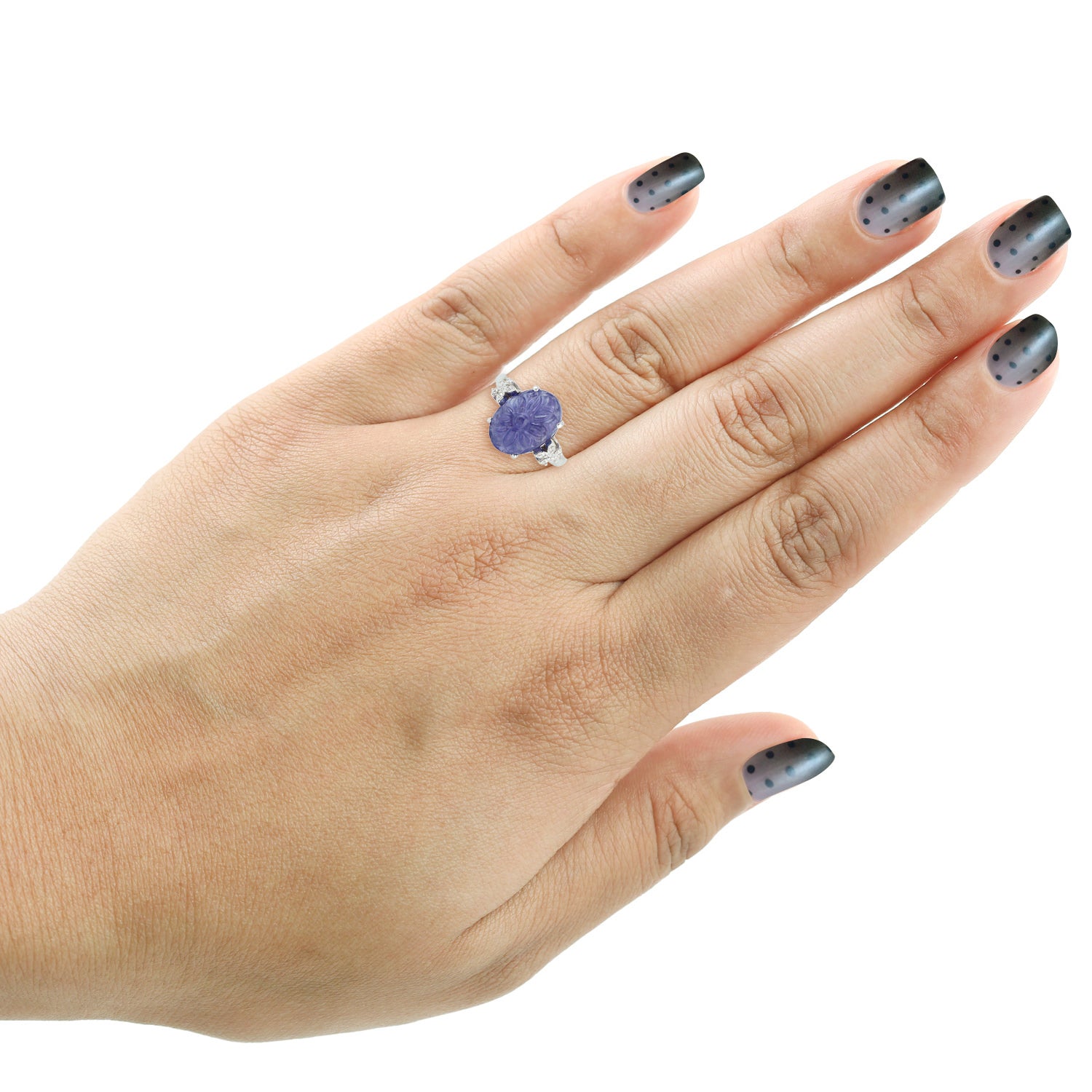 18K White Gold Tanzanite Diamond Ring for Women - Handcrafted Designer Gemstone Jewelry for Engagement, Wedding & Special Occasions