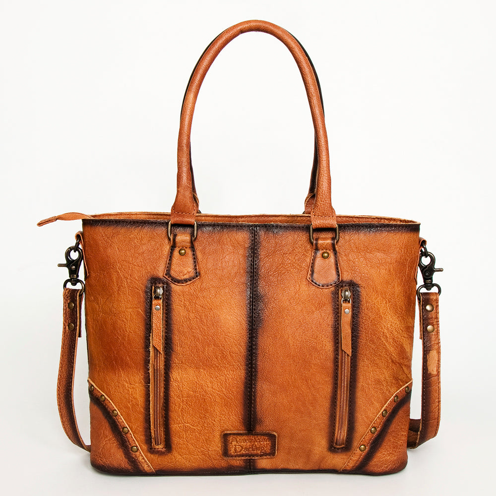 American Darling ADBG1034B Genuine Leather Women's Western Tote Handbag Purse - Perfect for Work, Travel & Everyday Use