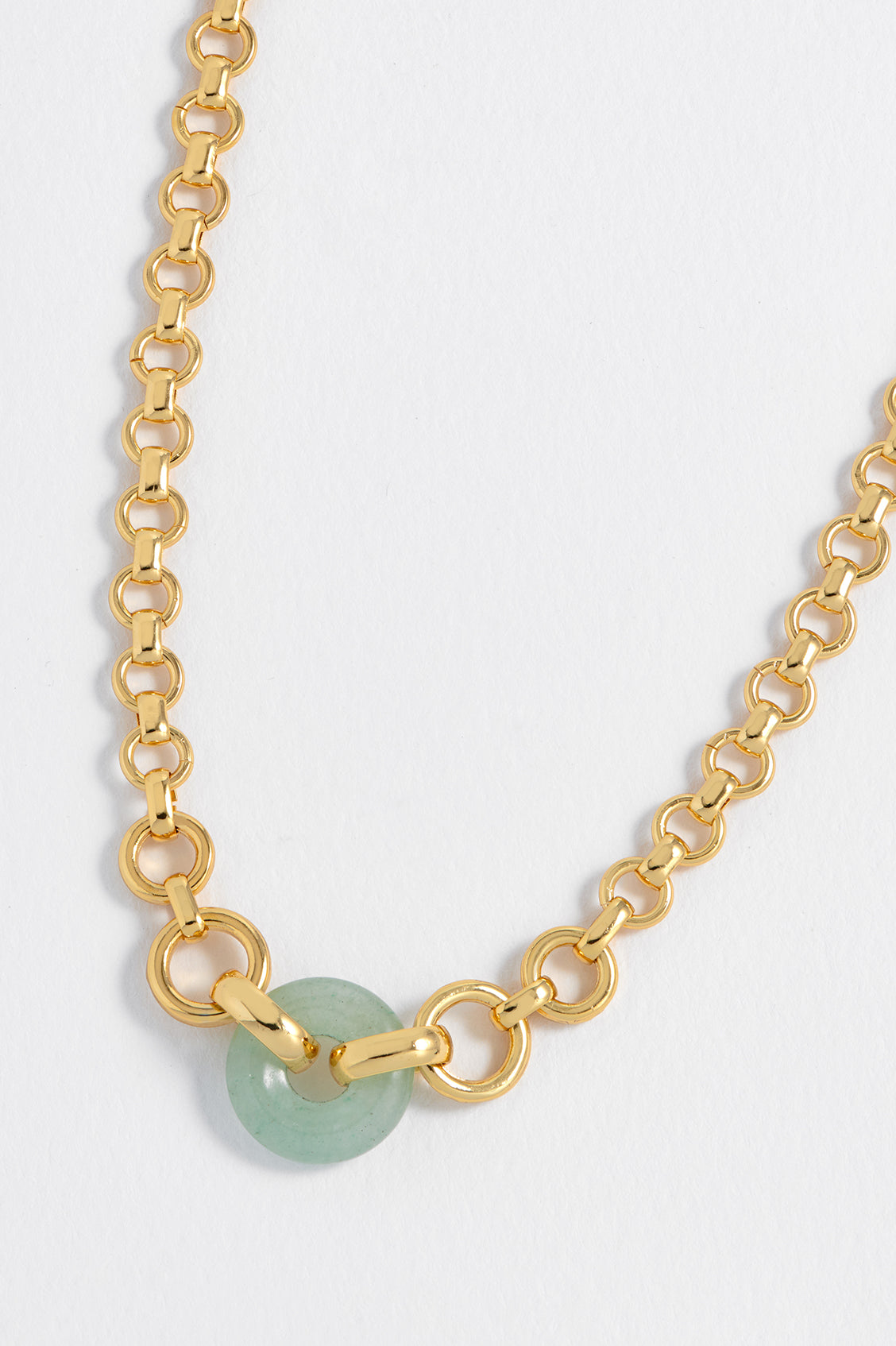 Green Quartz Graduated Round Link Chain Necklace for Women - Natural Gemstone Jewelry for Everyday Wear & Special Occasions