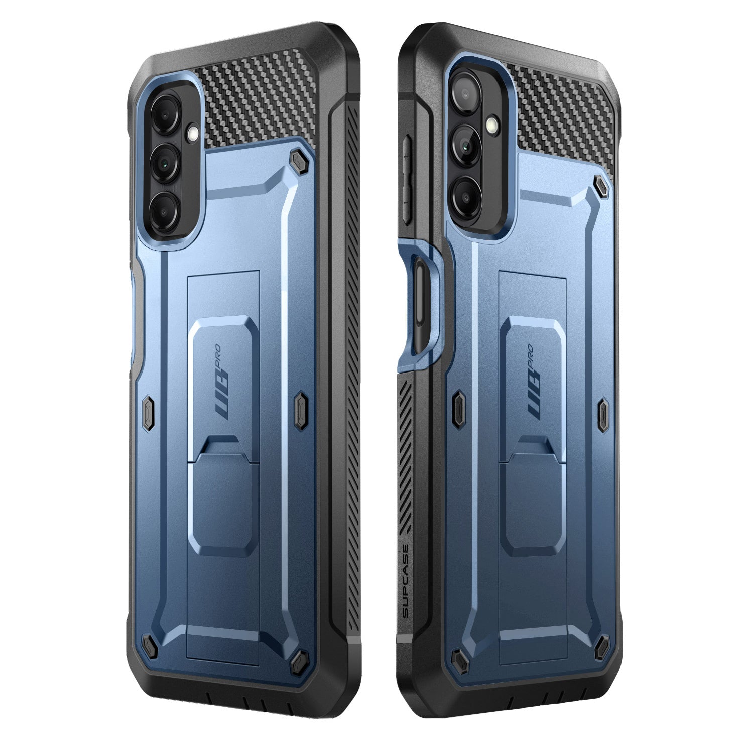 Samsung Galaxy A14 Unicorn Beetle Pro Rugged Holster Case - Heavy Duty Protection with Kickstand (Metallic Blue) | Shockproof Cover for Outdoor, Work & Adventure Activities