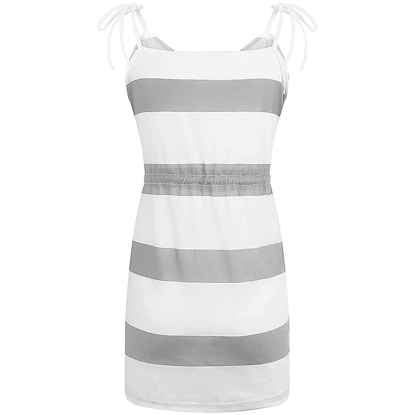Women's Sleeveless Striped Mini Dress - Summer Casual Cocktail Dress with Pockets | Perfect for Beach, Sun, Parties & Night Out