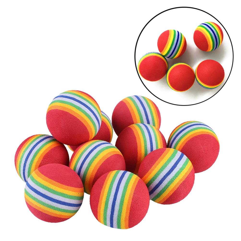 Balacoo 10PCS Sponge Cat Toy Rainbow Balls - Interactive Chew Training Toys for Kittens & Puppies, Random Colors - Perfect for Playtime, Teething Relief & Bonding with Pets