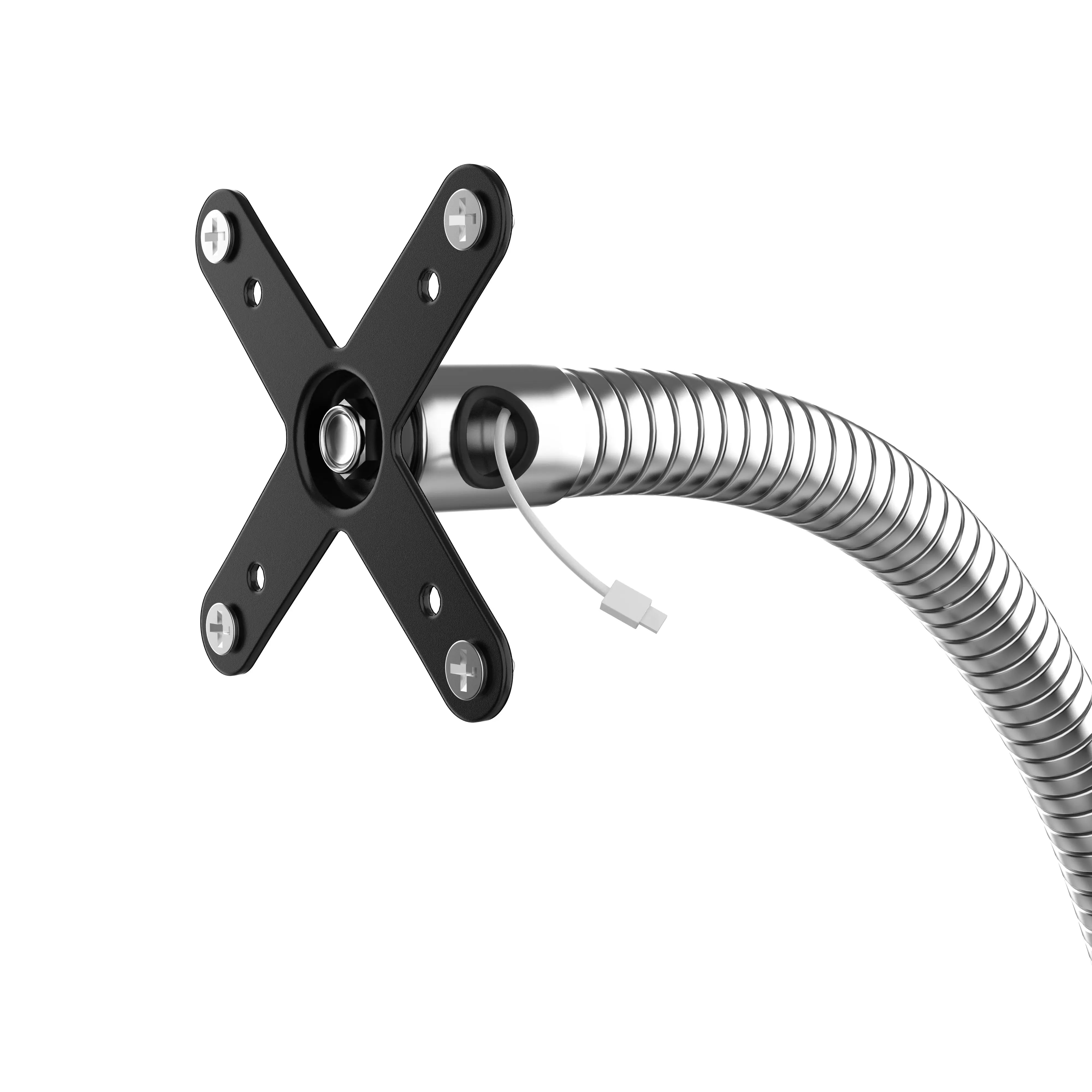 Heavy Duty Security Gooseneck Mount with Dual VESA Plates - Sturdy Monitor Arm for Office, Home, and Commercial Use - Perfect for Dual Screen Setup and Enhanced Workspace Security