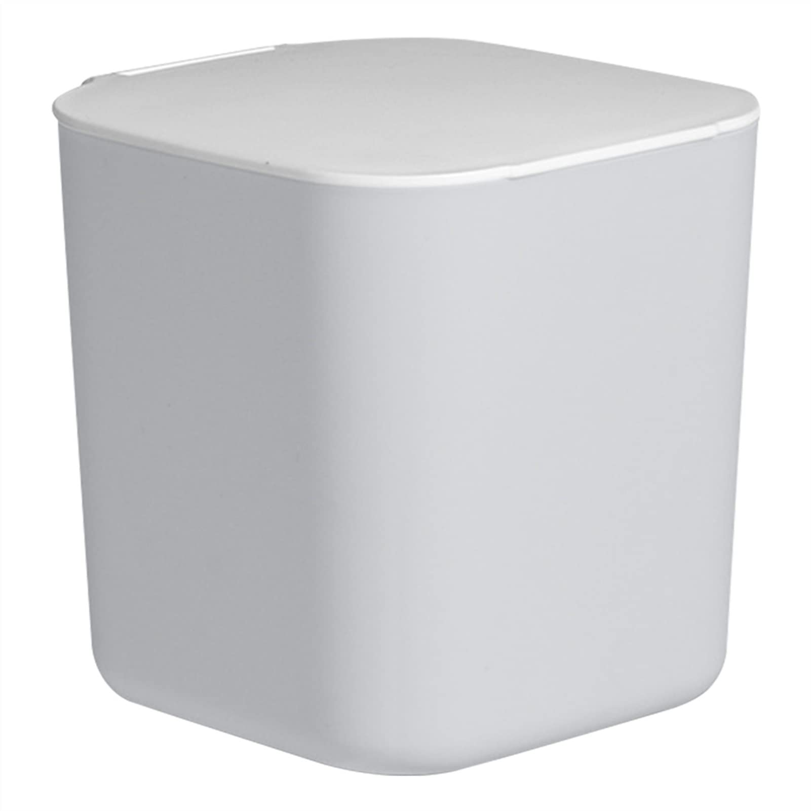 NFEGSIYA Mini Desktop Trash Can - Small Waste Bin for Home, Office & Tabletop - Plastic Garbage Basket with Lid - Perfect for Desks, Bathrooms & Dorm Rooms (Gray)