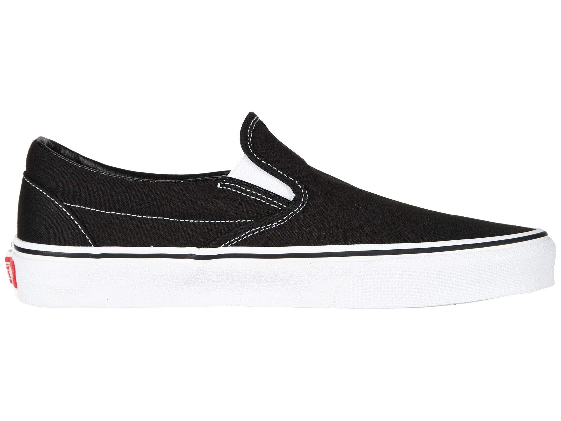Vans Unisex Classic Slip-On Trainers - Black & White Canvas Shoes for Men & Women | Comfortable Casual Sneakers for Walking, Skateboarding & Everyday Wear