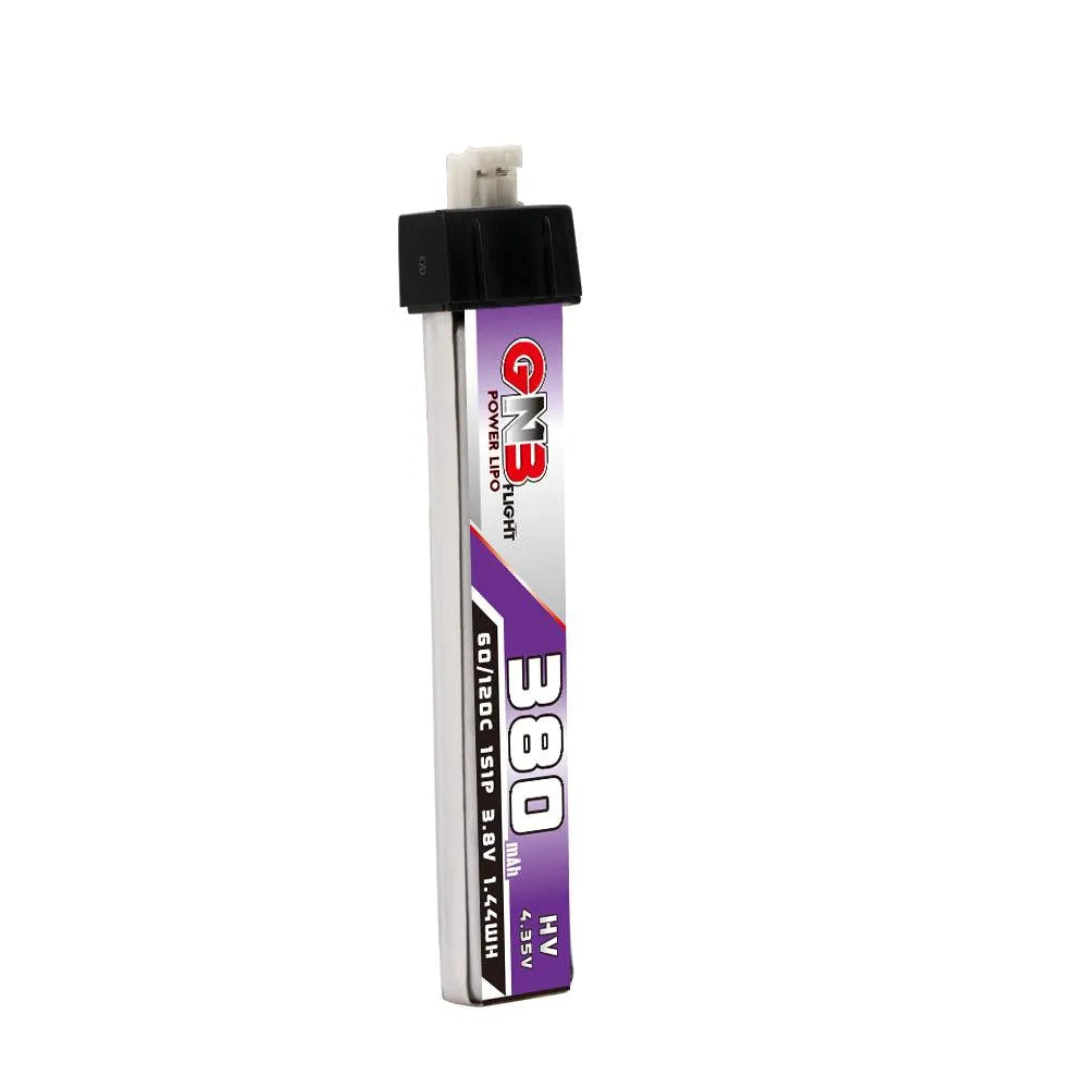 GNB/GAONENG 380mAh HV 1S Lipo Battery 60C/120C High Discharge 3.8V with PH 2.0 Connector for Tiny Whoop FPV Drones - Compatible with Blade Inductrix, Mobula6, BetaFPV (6-Pack) - Perfect for Racing, Freestyle & Indoor Flying