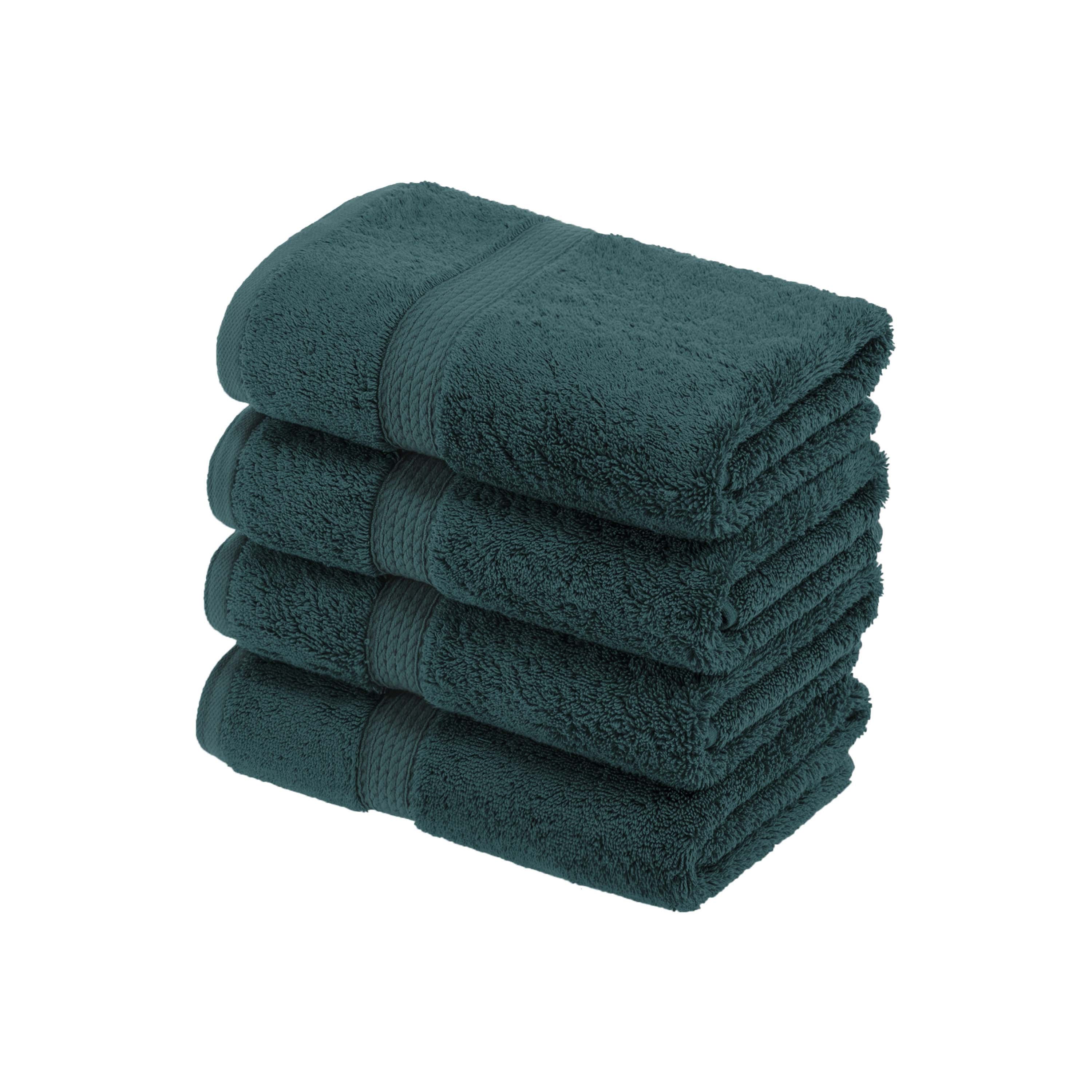 Premium Egyptian Cotton Plush Heavyweight Hand Towels - Ultra Soft & Absorbent Bath Towel Set of 4 for Spa, Bathroom & Luxury Home Decor
