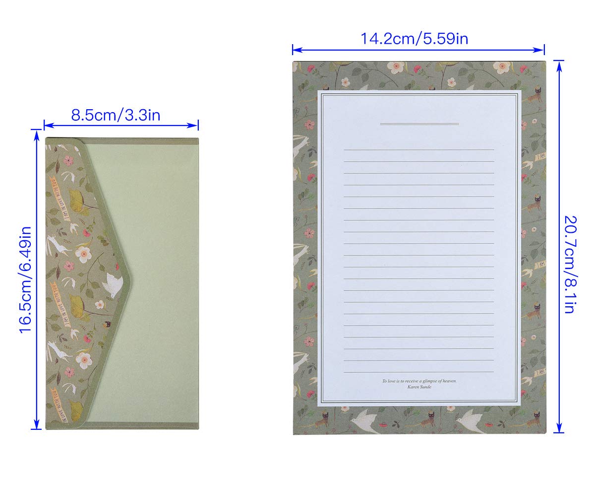 A5 Lined Stationery Paper and Envelopes Set - 48 Sheets Letter Writing Paper with 24 Envelopes, Floral Design for Cute Notes, DIY Crafts, and Printer Use - Perfect for Journaling, Scrapbooking, and Gift Wrapping
