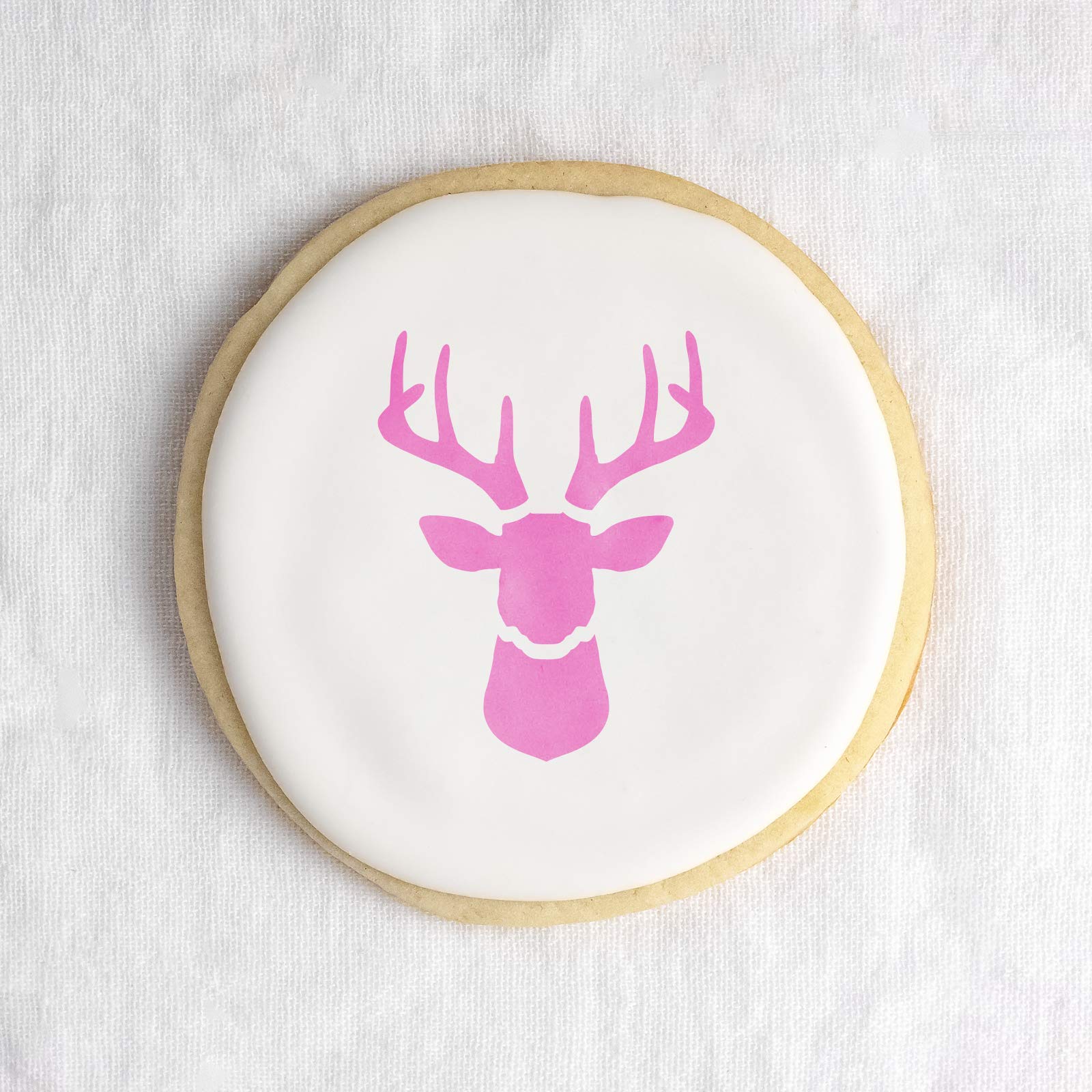 Deer Head Cookie Stencil Set - Reusable Baking Stencils for Cookies, Cakes & Cupcakes - Perfect for Christmas, Birthday Parties & DIY Decorations
