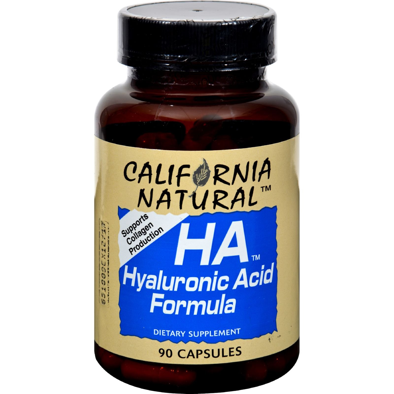 California Natural Vitamins - Hyaluronic Acid 90 Capsules for Joint & Skin Health - Supports Hydration, Collagen Production & Anti-Aging - Ideal for Daily Wellness Routine & Active Lifestyle